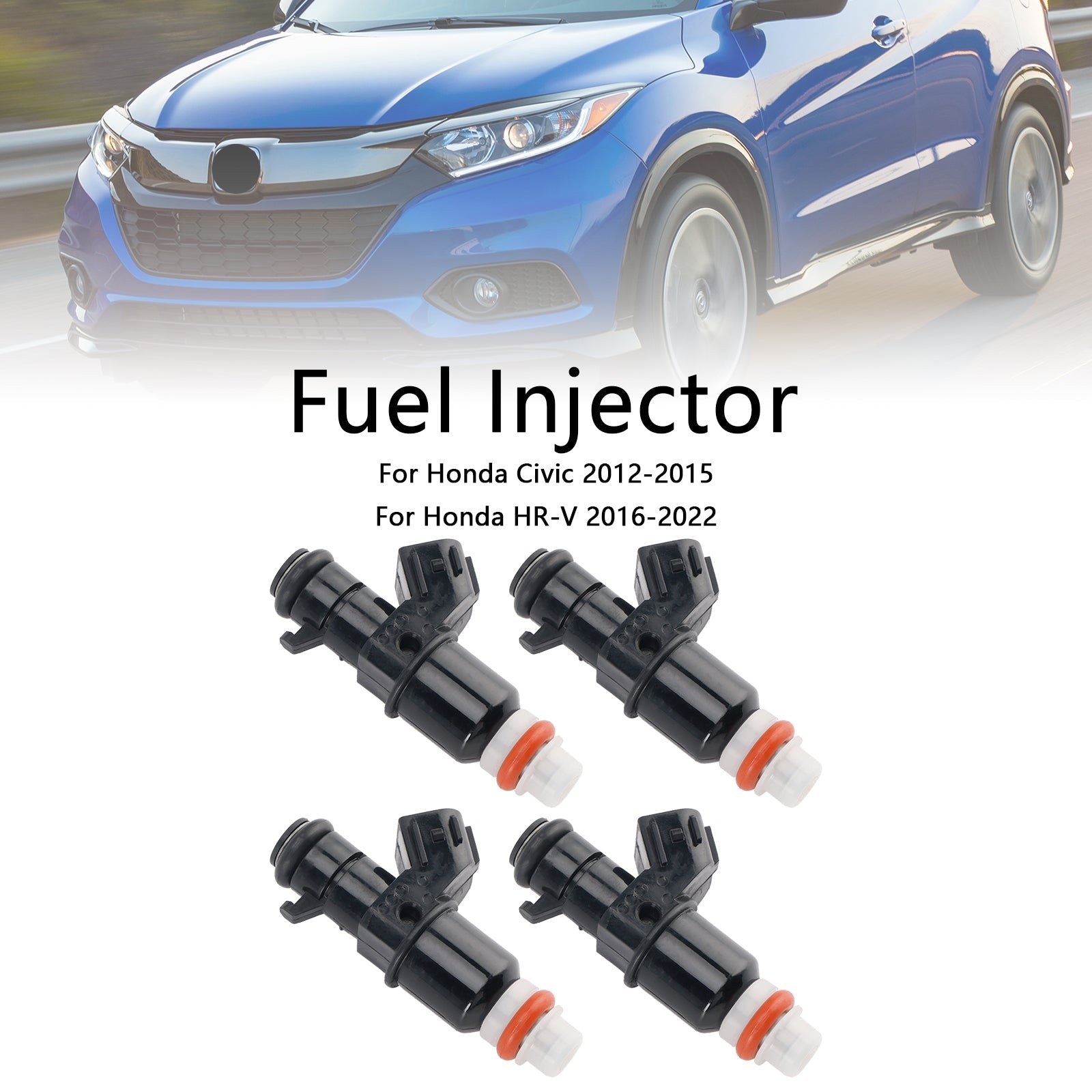 4PCS Fuel Injector 16450-RWK-003 Fit Honda HR-V 2016-2022 Fit Honda Civic