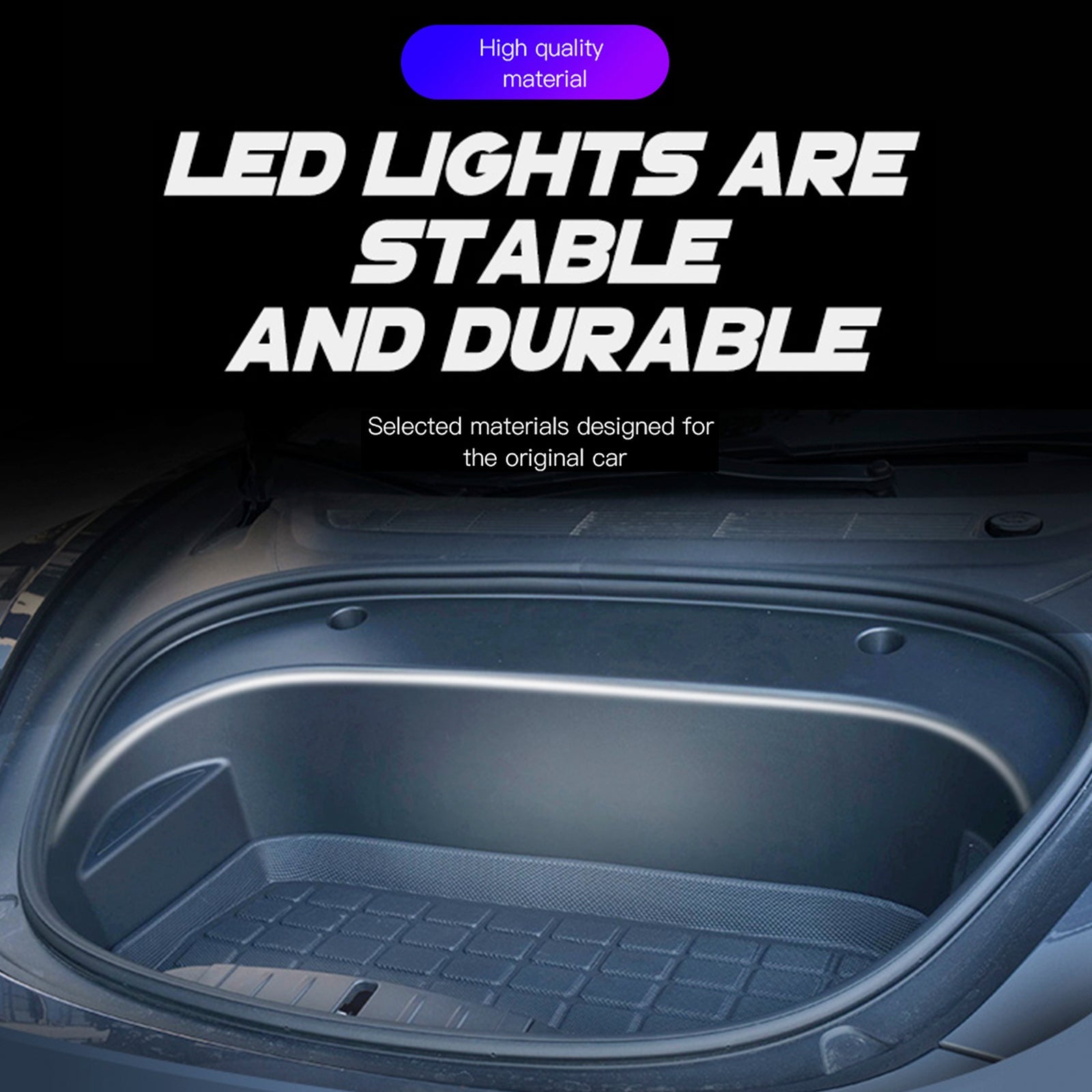 Front Trunk Ambient Atmosphere LED Light Strip Warm Color For Tesla Model 3/Y/S/X