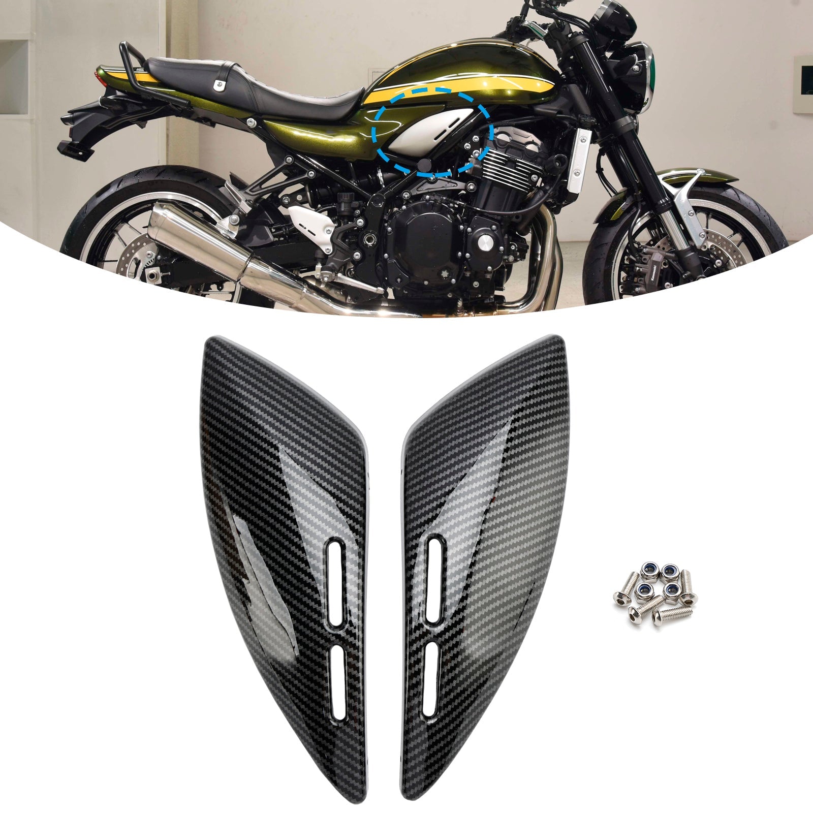 Gas Tank Side Cover Panel Fairing Cowl For Kawasaki Z900RS 2018-2024