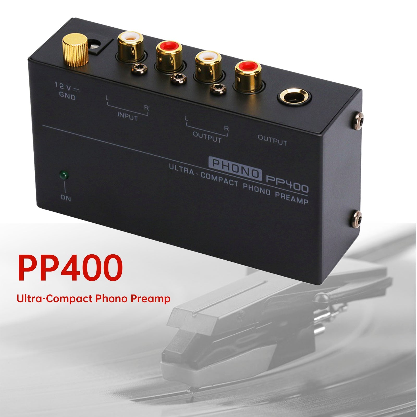 PP400 Ultra-Compact Phono Preamp Preamplifier With RCA 1/4Inch Support TRS Interfaces Preamplificador Phono Preamp