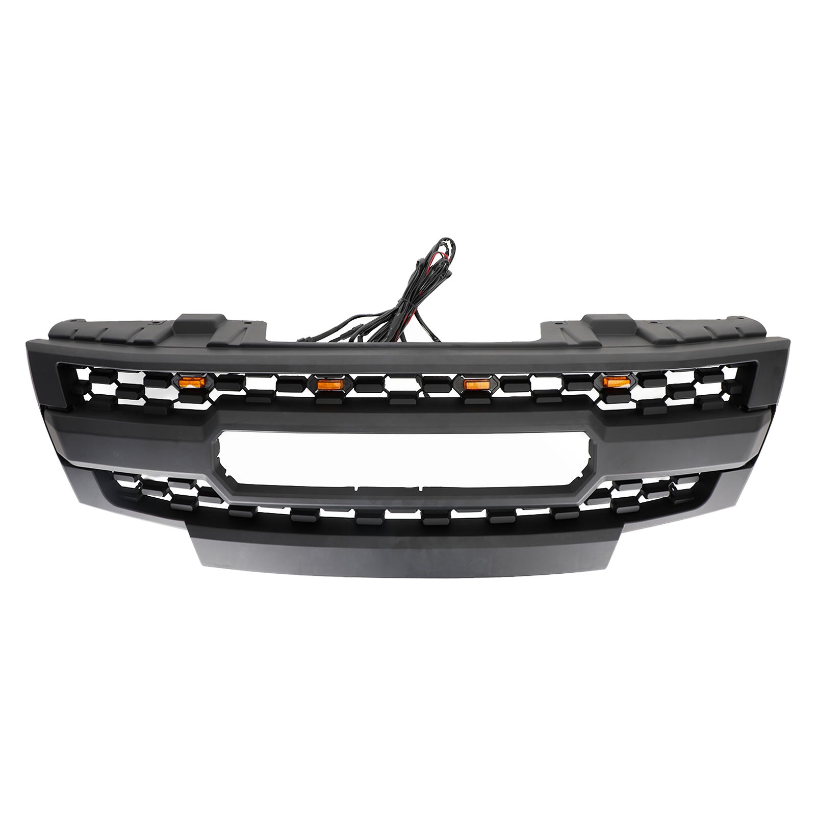 Black Front Bumper Grille Grill Fit Nissan Frontier 2009-2019 W/ Led Lights