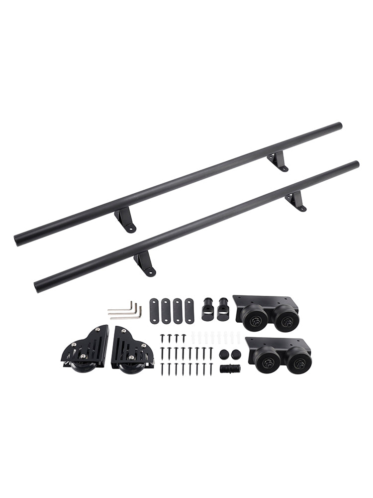 6.6FT Round Tube Rolling Library Sliding Ladder Hardware Kit with Brake