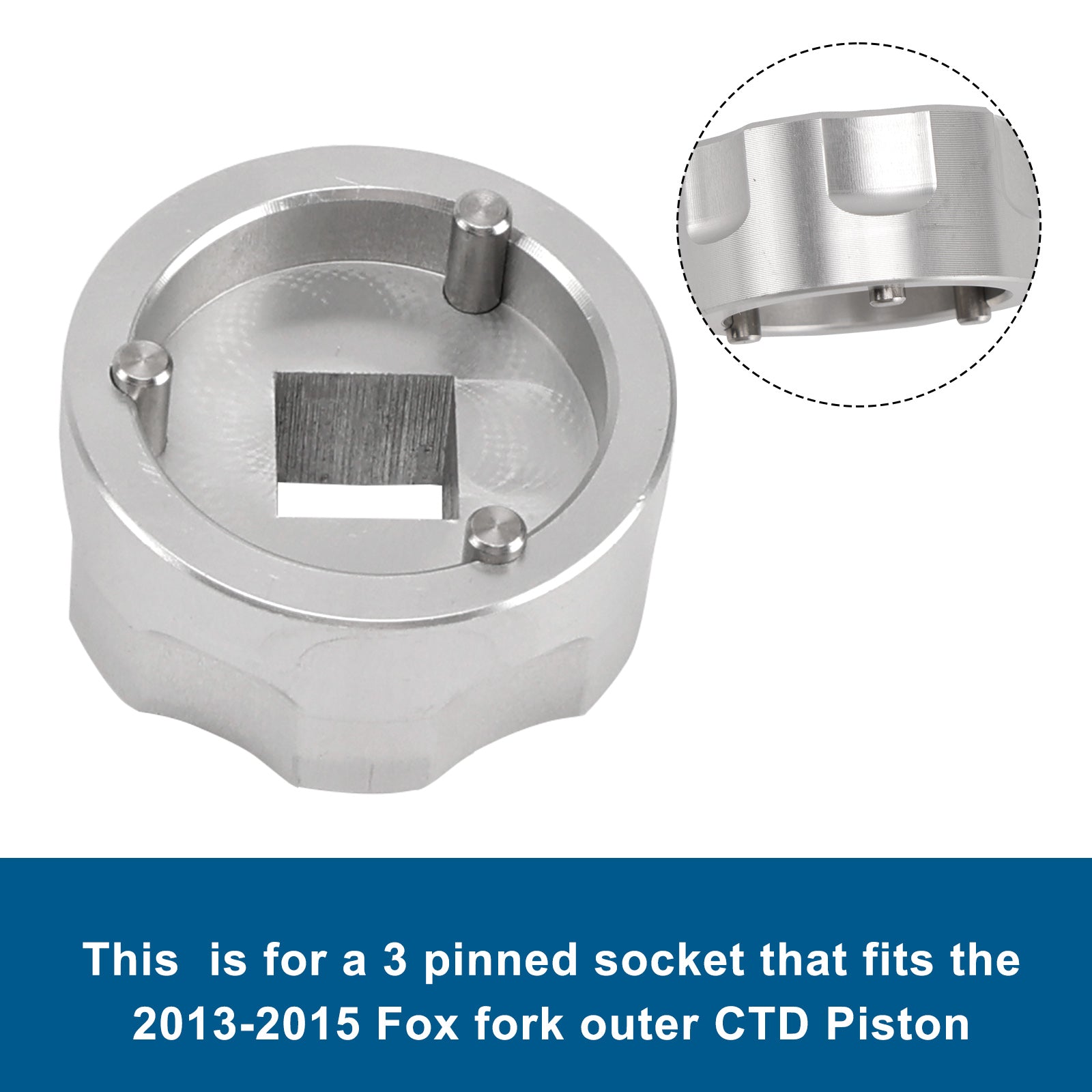Fork Socket Tool for Fox CTD 3 pin outer piston removal-- 398-00-504