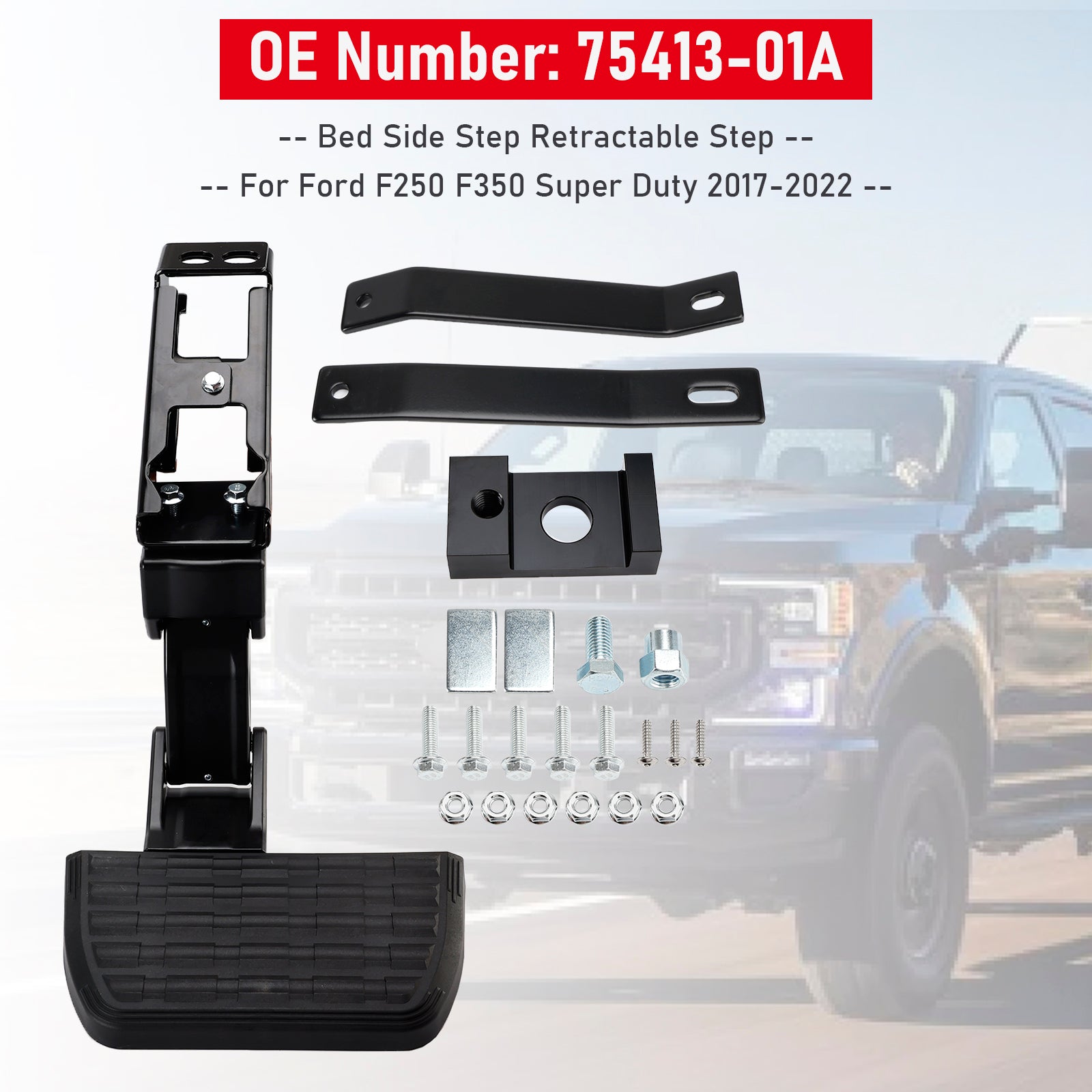 Bed Side Step Retractable Step 75413-01A For Ford F250 F350 Super Duty 2017-2022