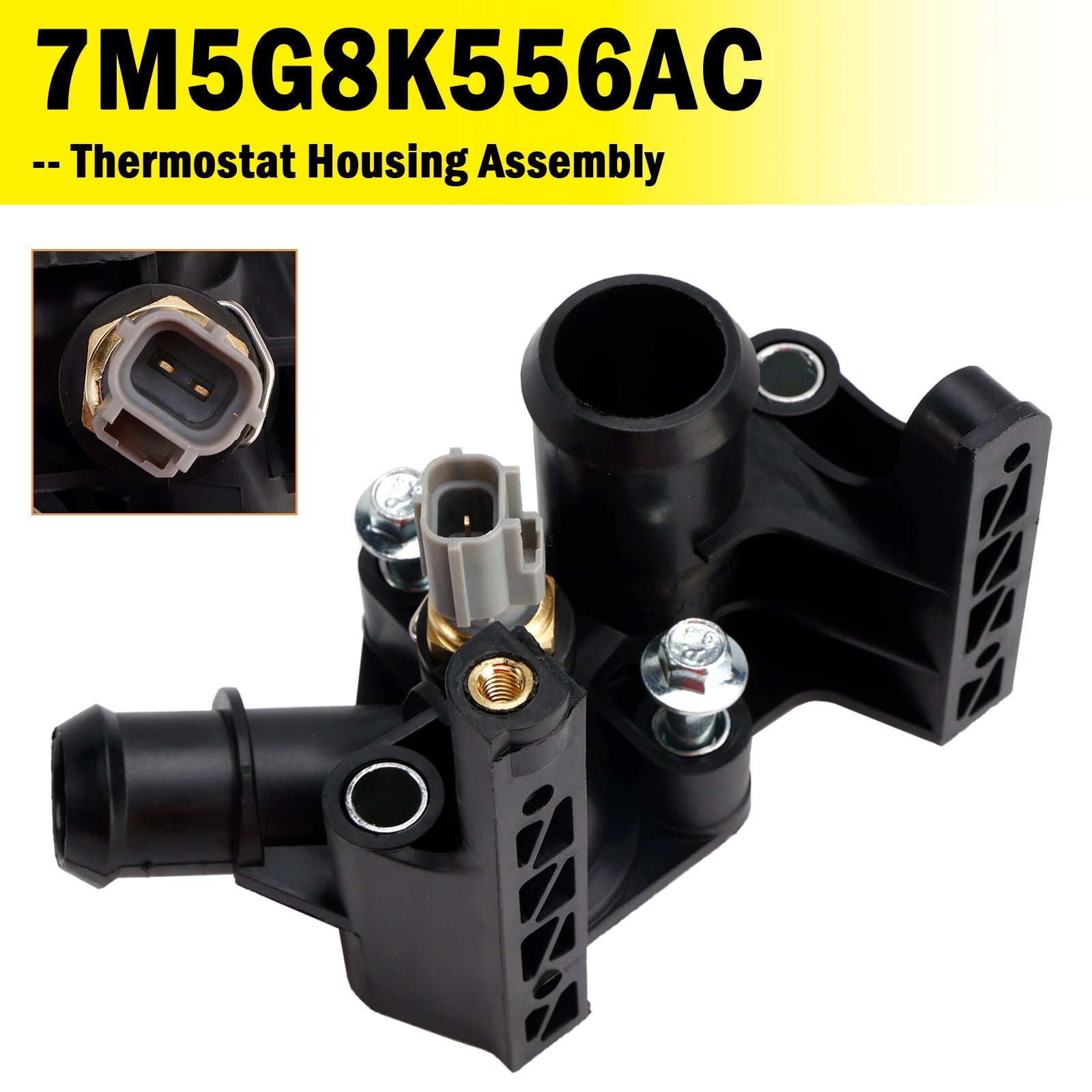 7M5G8K556AC Thermostat Housing Assembly for Ford Fiesta FBD GFJ Focus 1.6L