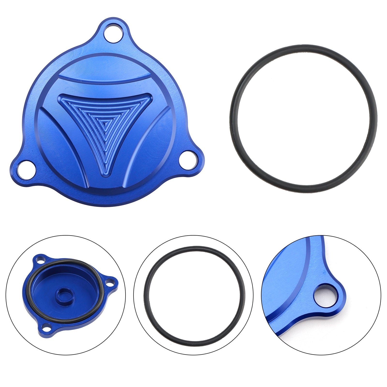 CNC Blue Oil Filter Cover For Suzuki Burgmann UH 125 150 200 DR-Z 400 E S SM