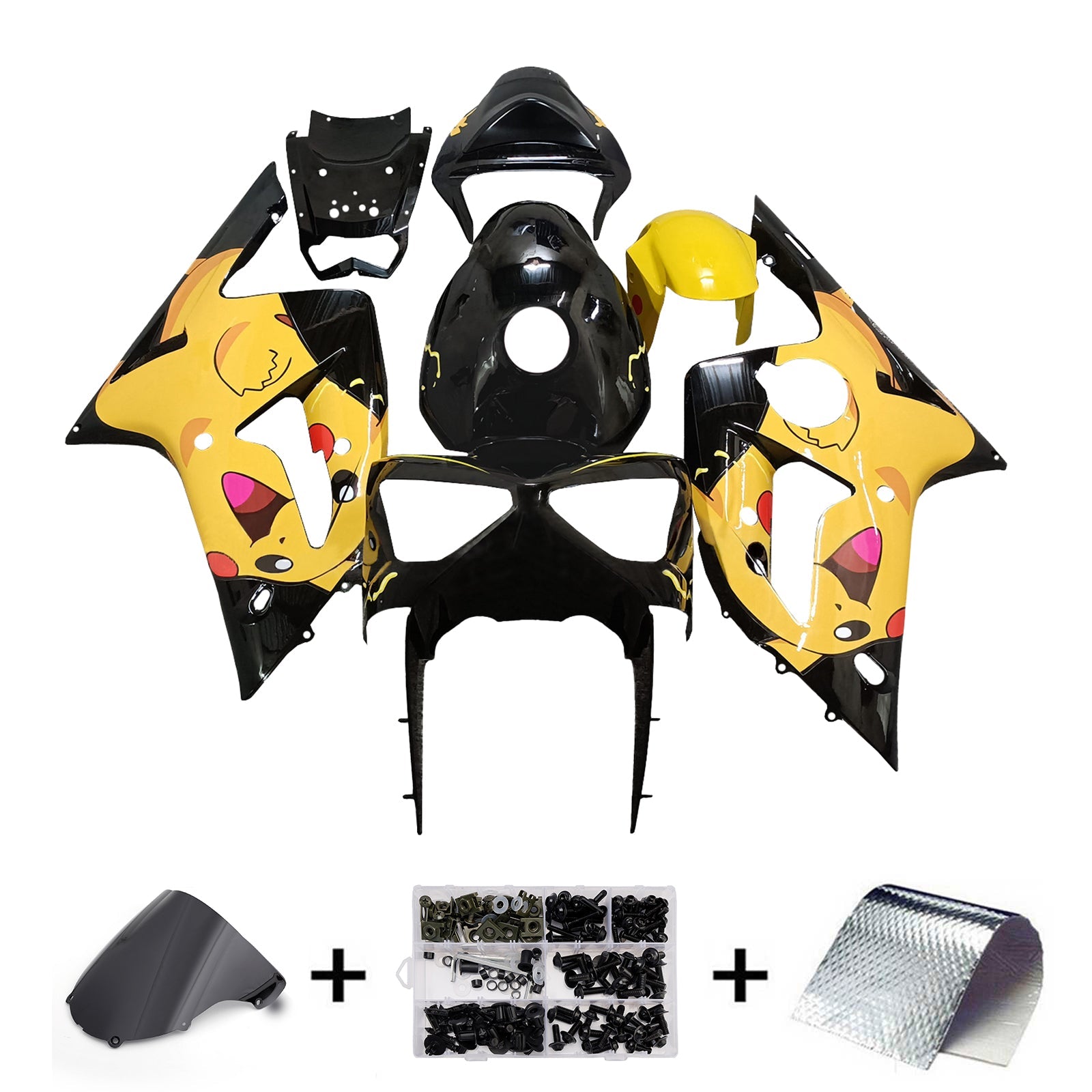 Injection Fairing Kit Bodywork Plastic ABS fit For Kawasaki ZX6R 636 2003-2004