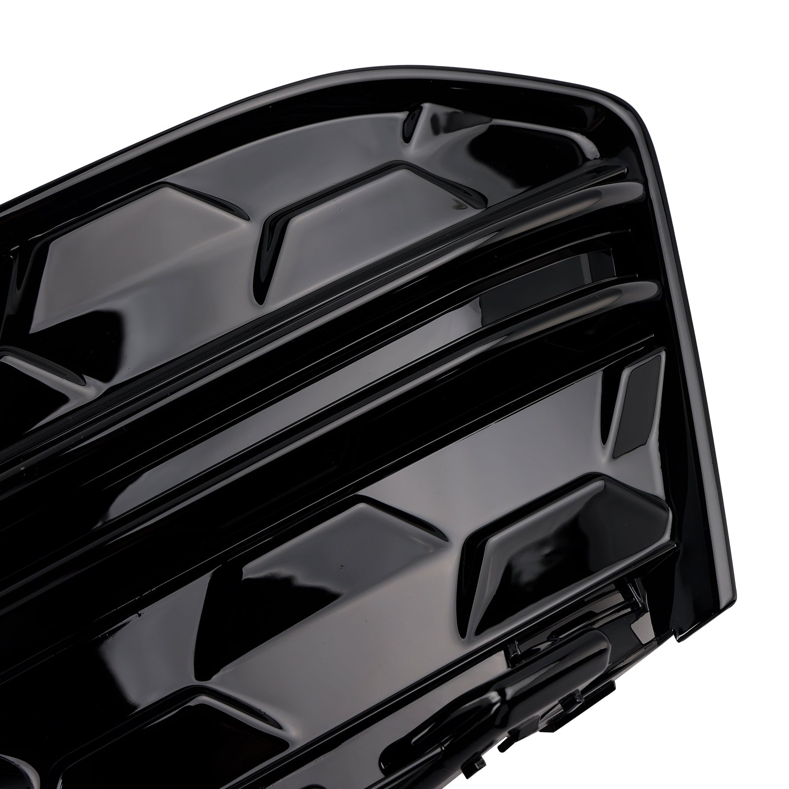 2023+ Audi A6 C8PA S-Line S6 2PCS Front Bumper Fog Light Grille Trim Black