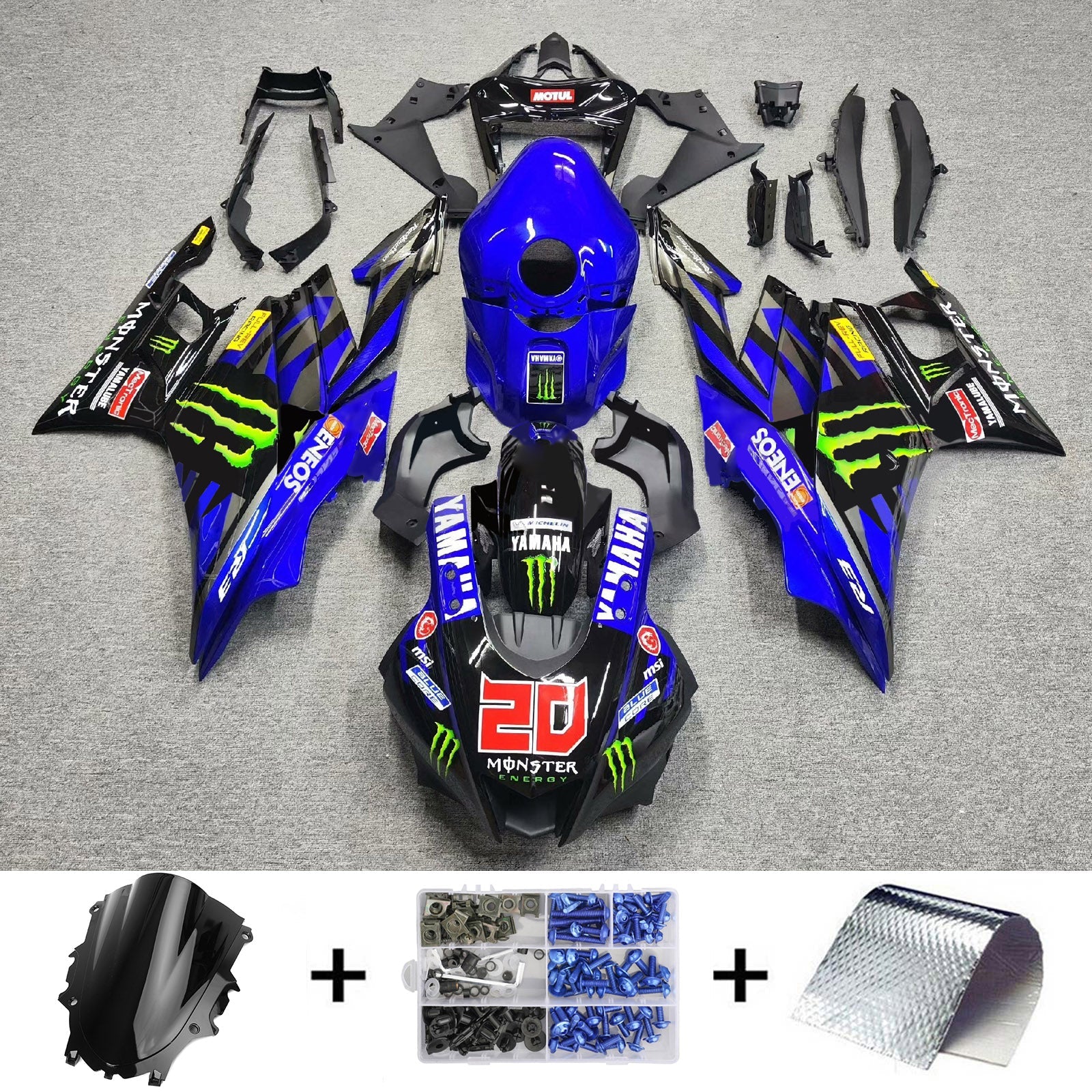 Yamaha YZF-R3 R25 2022-2023 Fairing Kit هيكل السيارة بلاستيك ABS