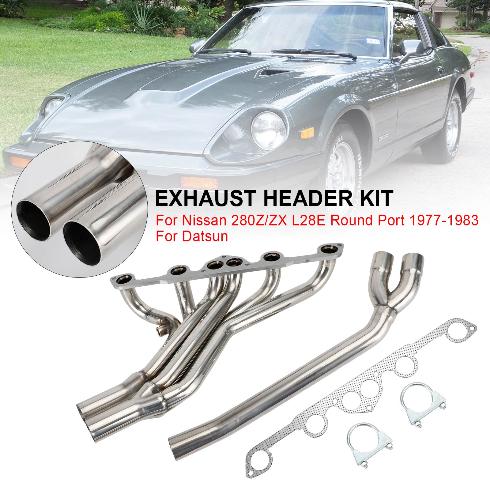 Stainless Exhaust Header Manifold Fit Nissan 280Z 280ZX L28E 77-83 Fit Datsun