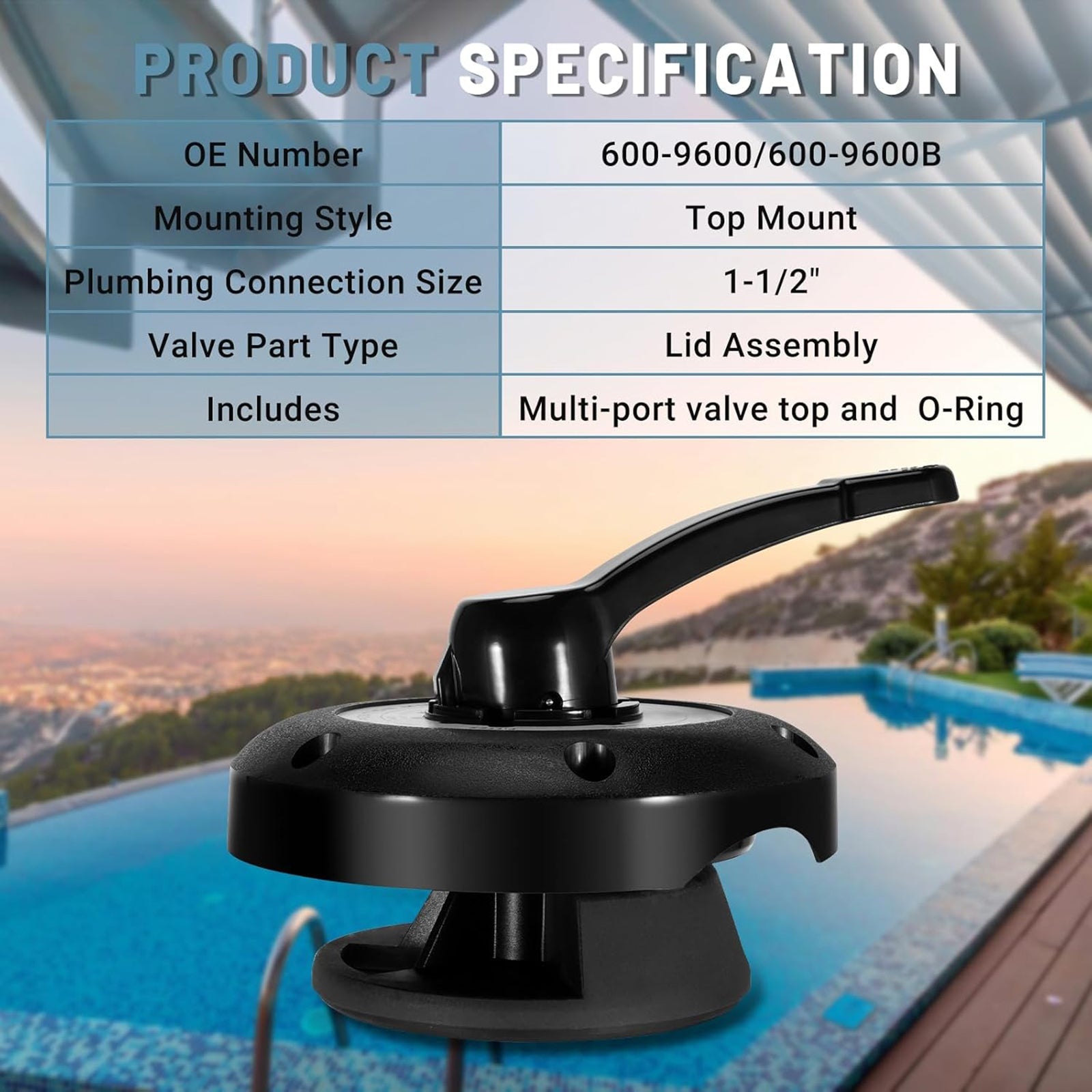 Multi-Port Valve Top 600-9600B For Waterways Sand Filter Valve