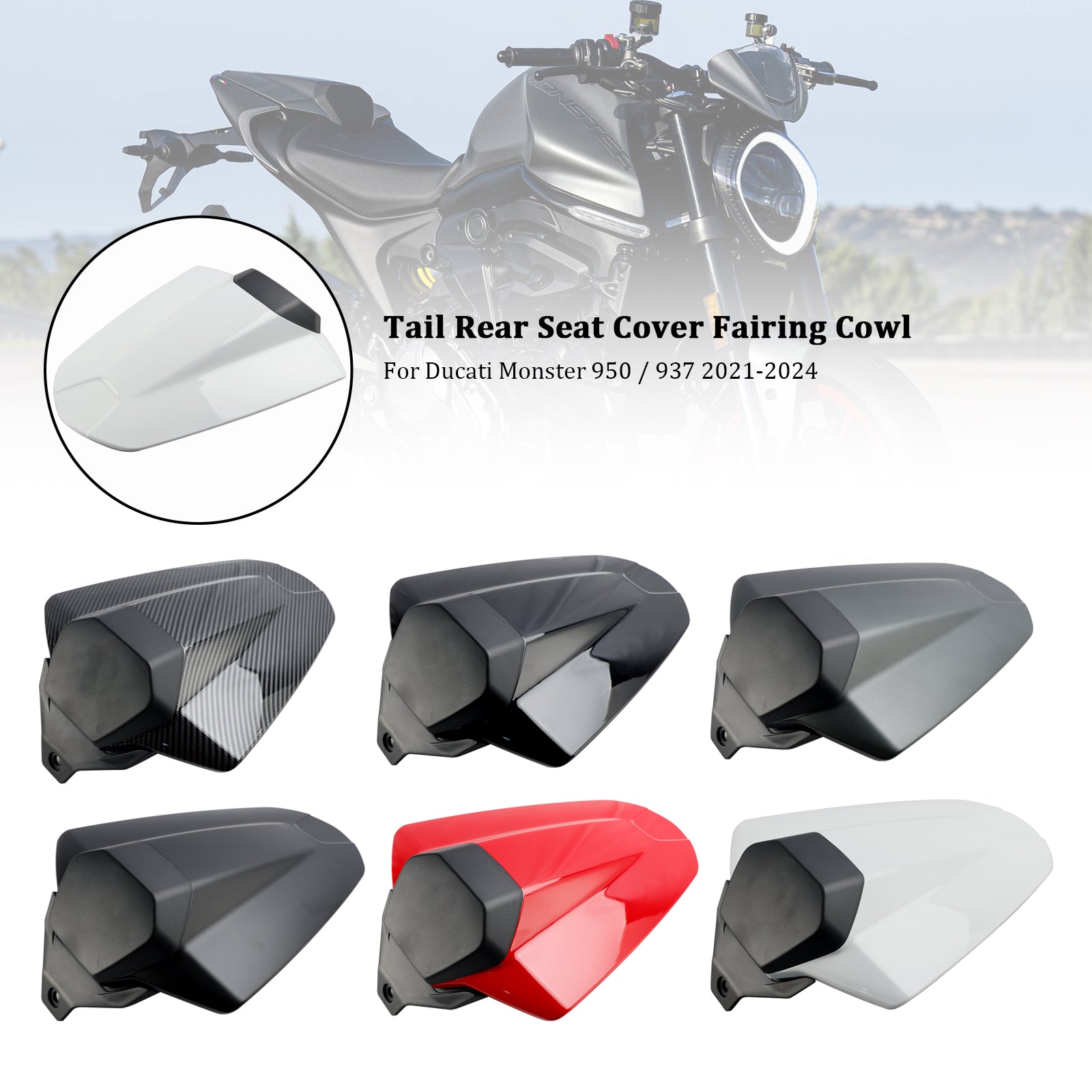 Tail Rear Seat Cover Fairing Cowl For Ducati Monster 950 937 2021-2024