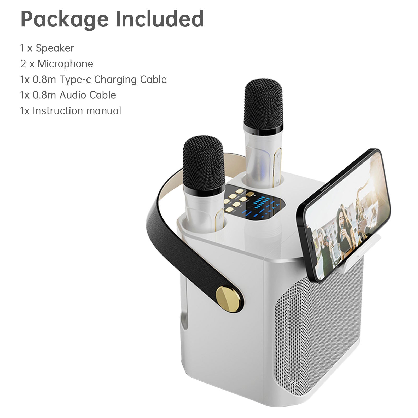 Wireless Bluetooth Speaker Dual Microphone Karaoke Home Portable Karaoke Speaker