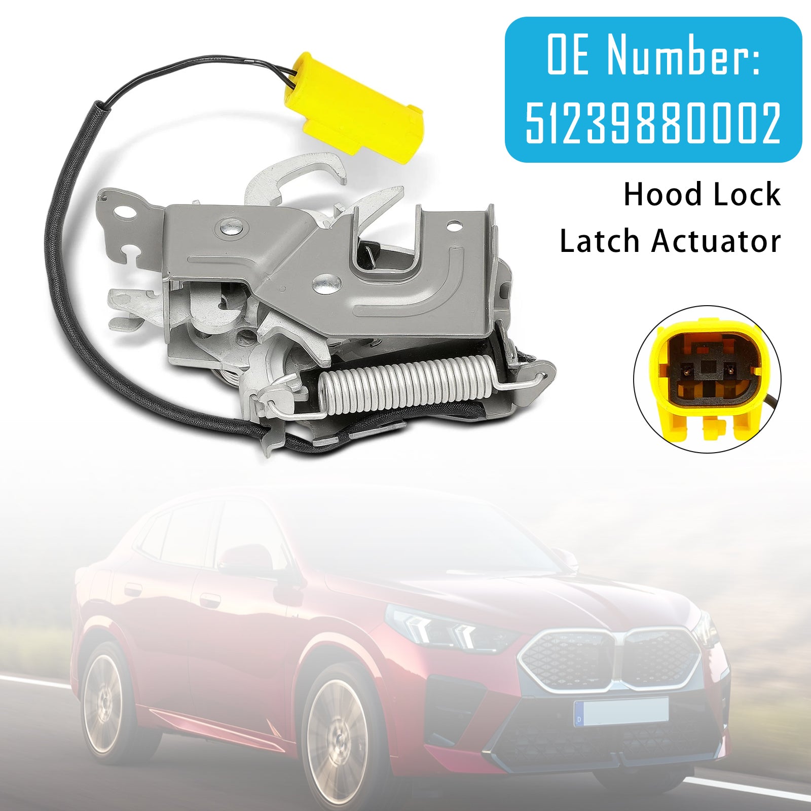 2024-2025 For BMW X2 U10 iX2 eDrive 20 0.1 SUV Front Right Bonnet Hood Latch Lock 51239880002