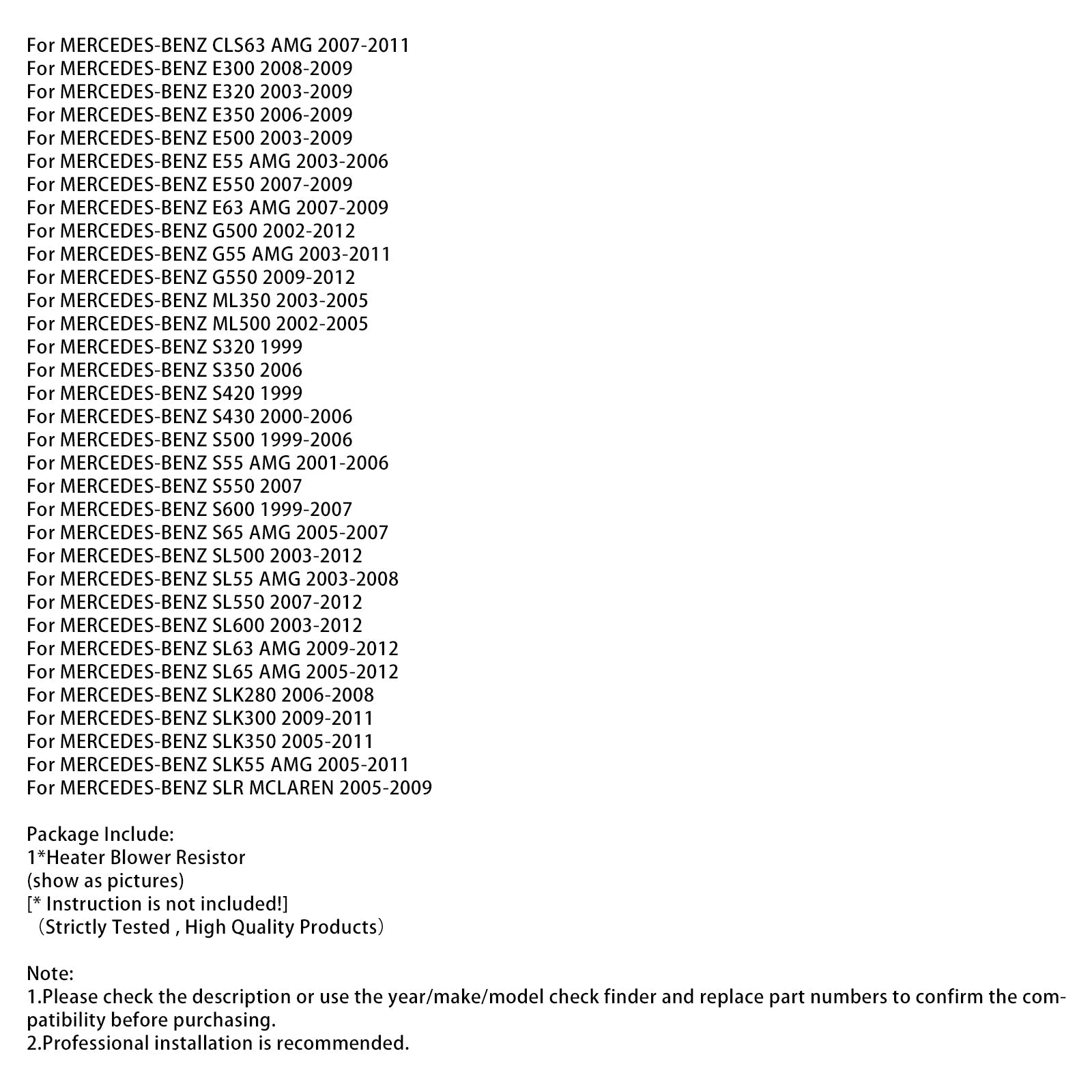 HVAC Heater Blower Motor Resistor 2208210951 For Mercedes-Benz C200 C230 C280