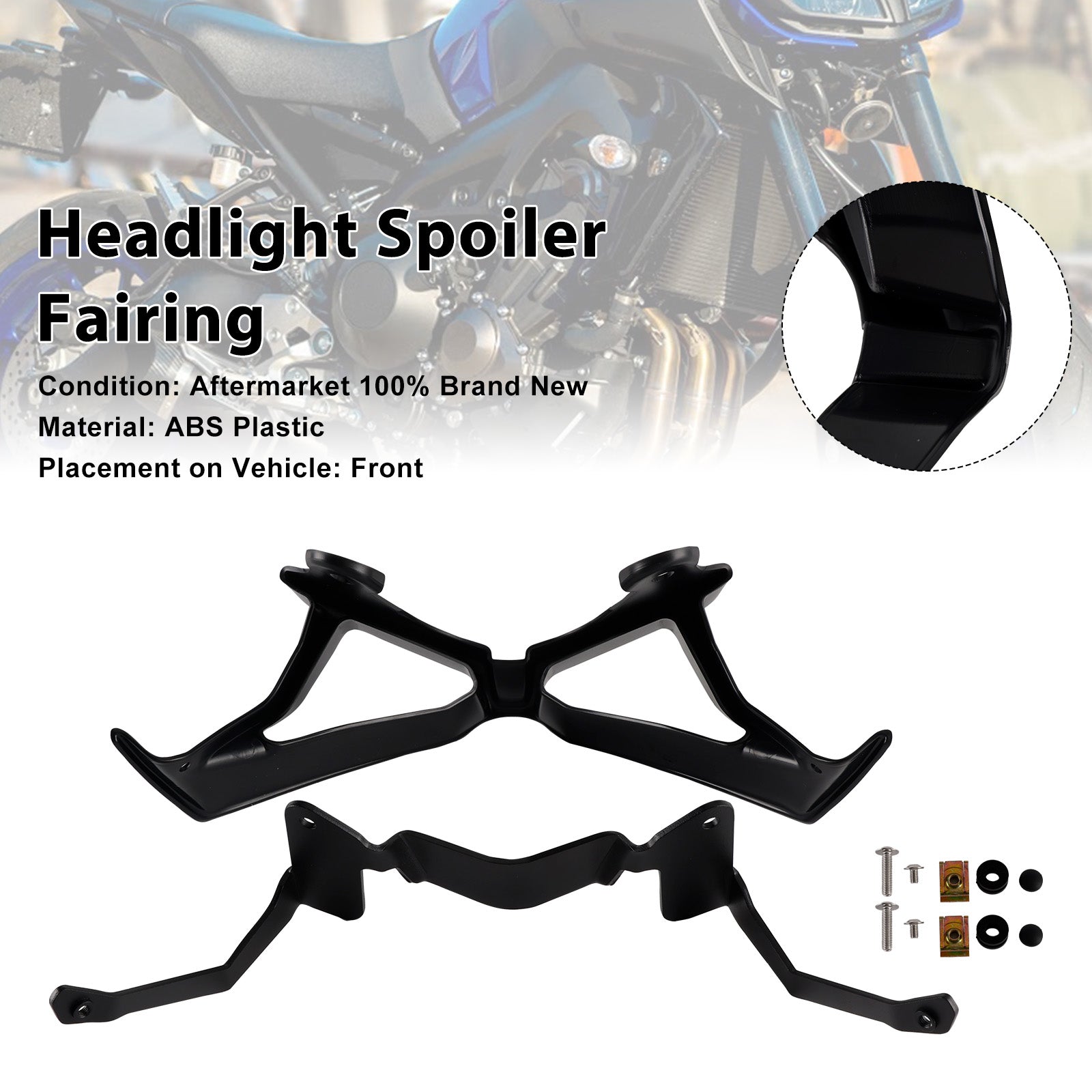 Front Headlight Winglet Fin Fairing Aerodynamics For Yamaha MT-09 2017-2020