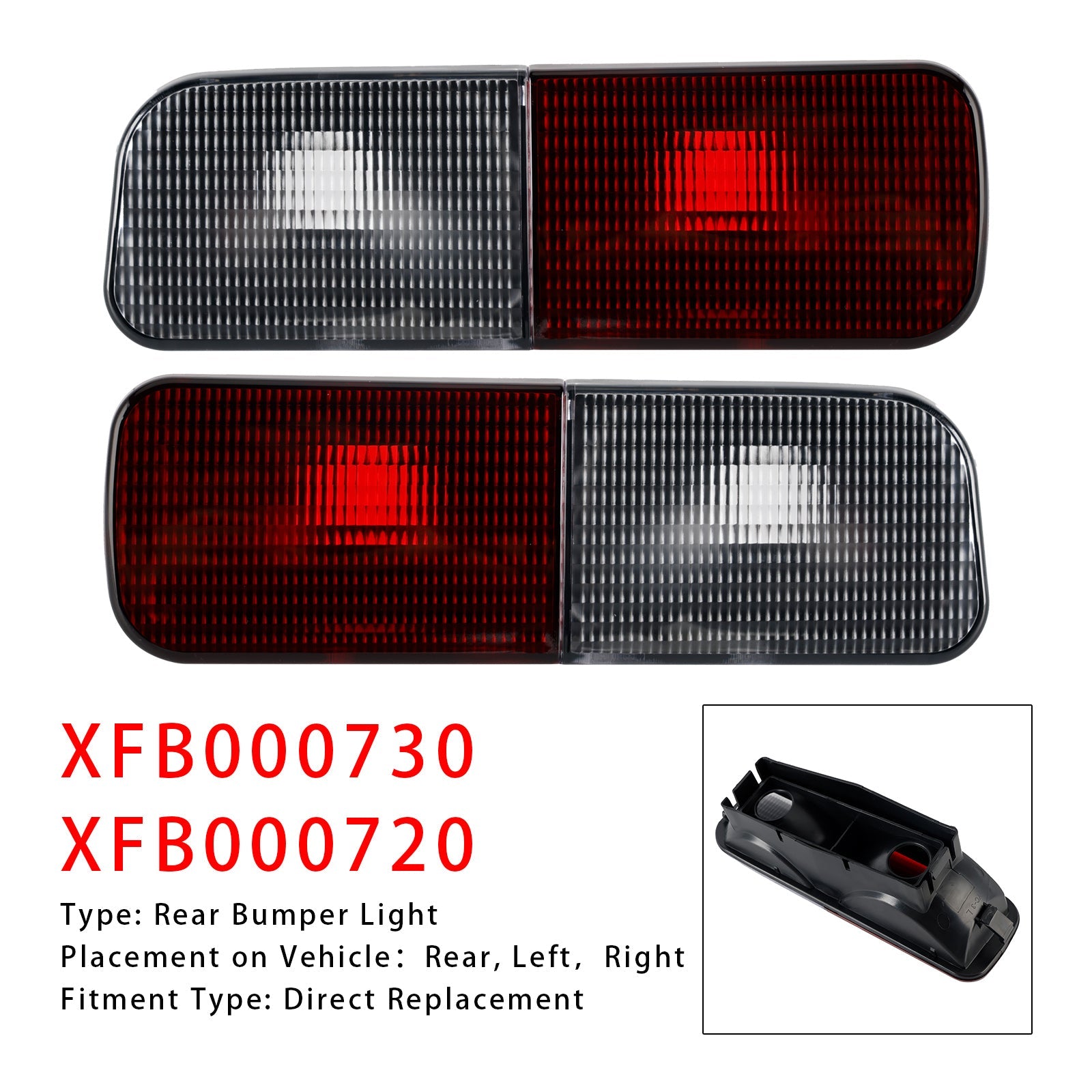 2003-2004 Land Rover Discovery 2 Left+Right Rear Bumper Light Reverse Fog Lamp