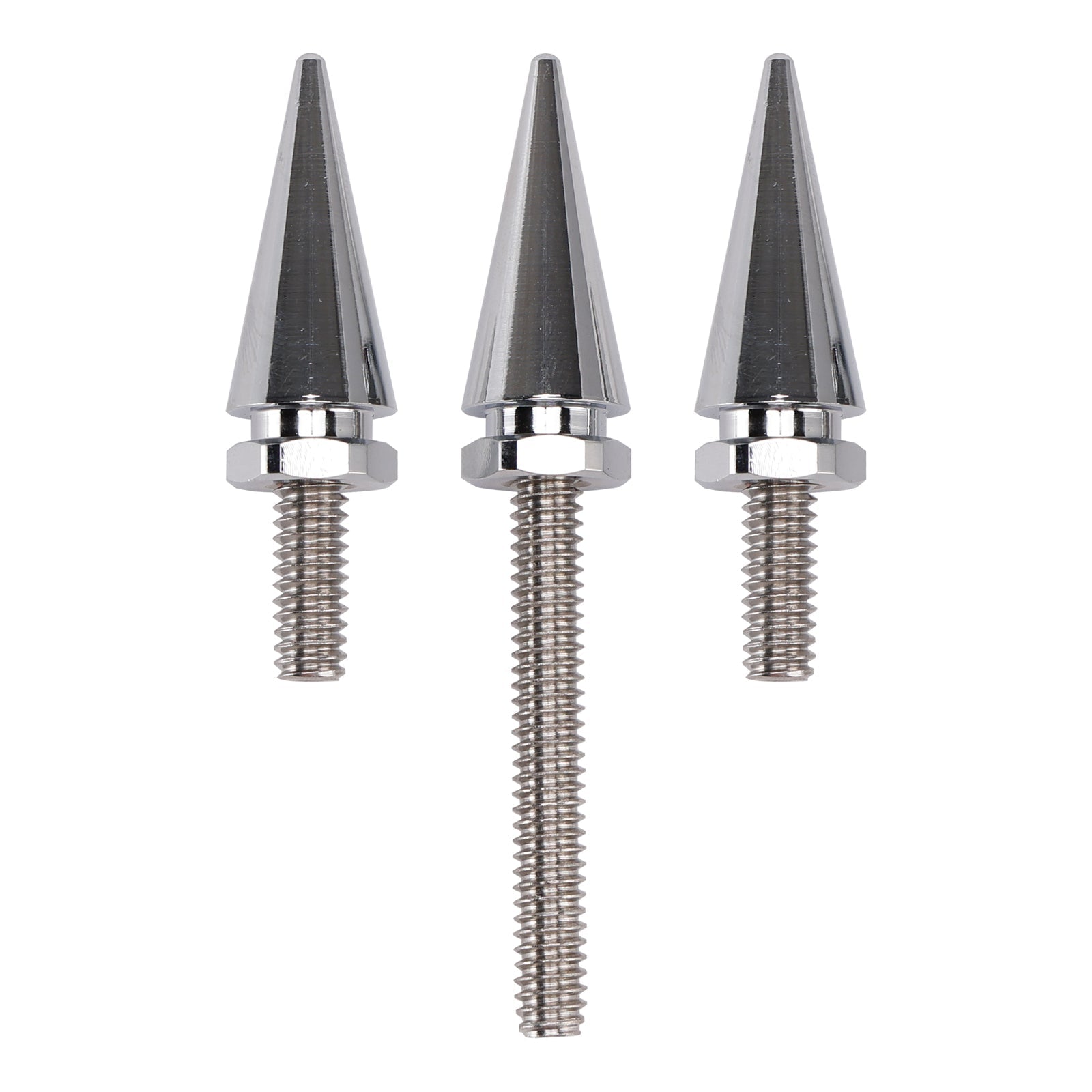 3 Spiked Windshield Bolts Silver For Electra Glide Tri Glide Street Glide 14-25