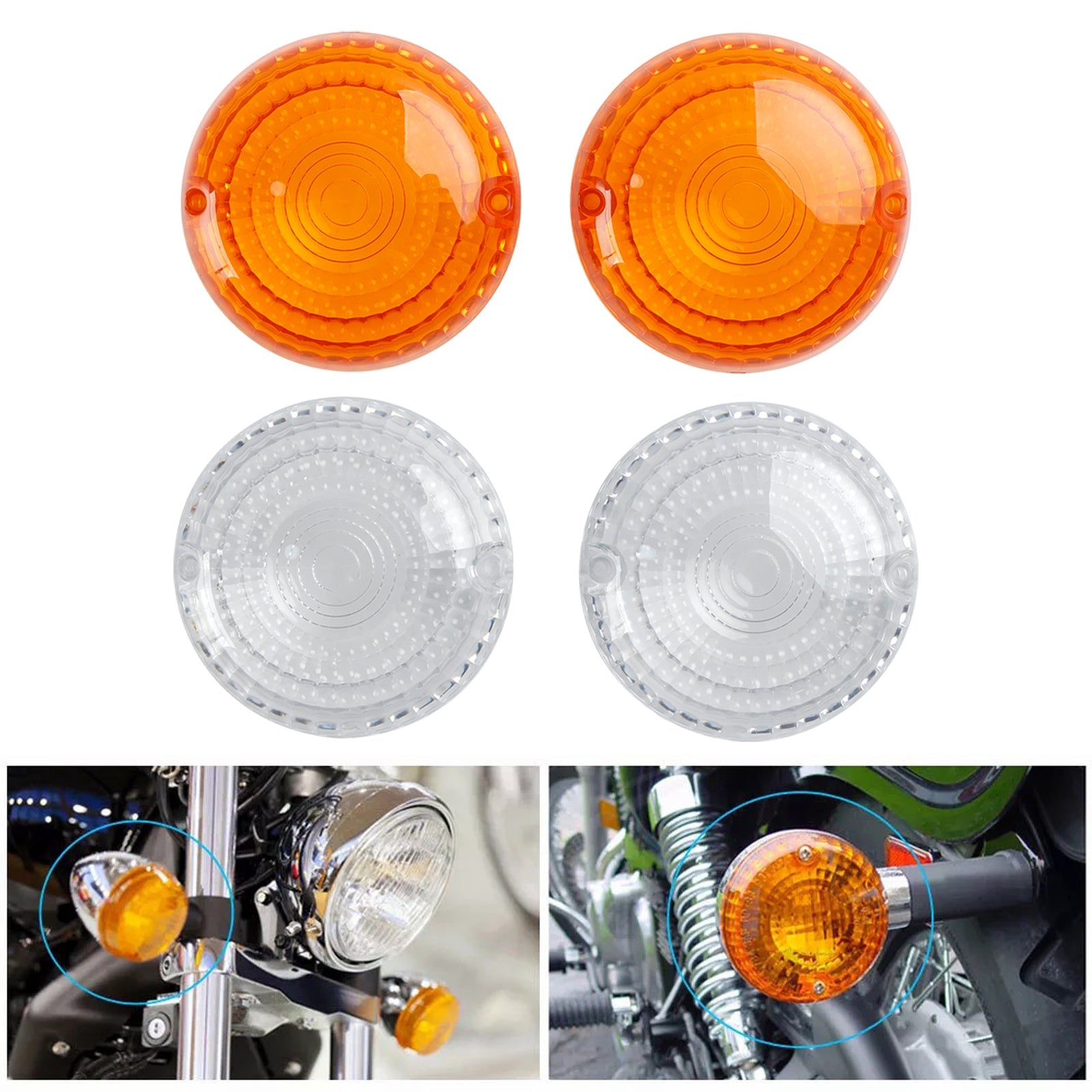 Front/Rear Turn Signals Lens Cover For Yamaha V-Star1100 XVS650 Road Star