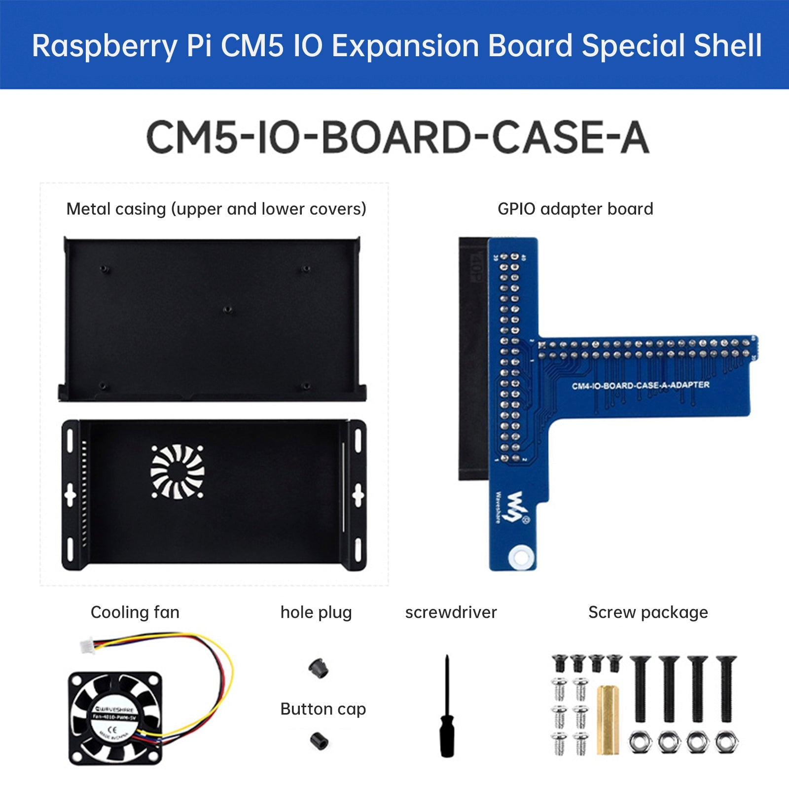 Raspberry Pi CM5 IO Compute Module 5 IO Board Metal Heat Dissipation Enclosure