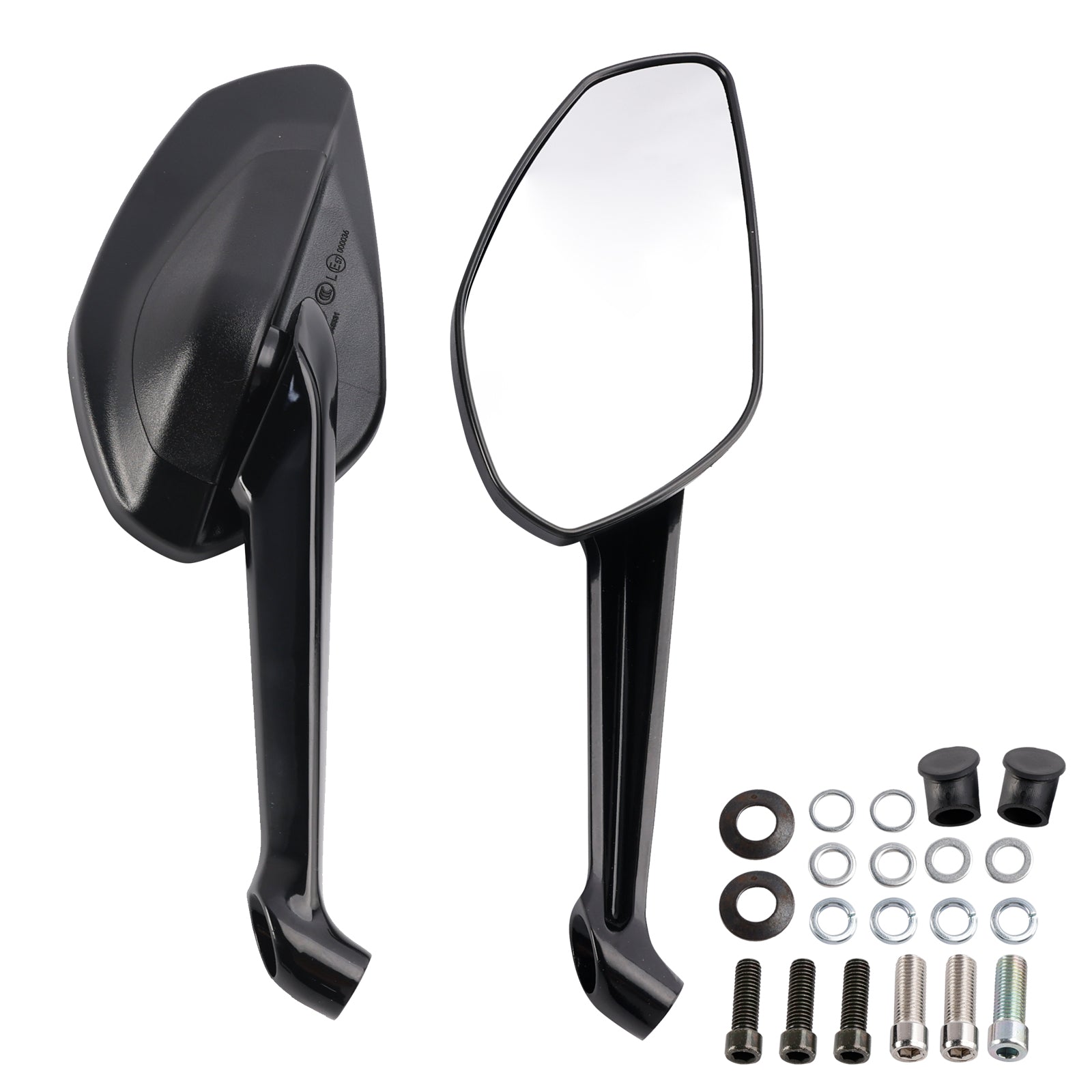 BLACK PAIR REAR VIEW MIRRORS FOR DUCATI STREETFIGHTER V2 V4 V4S SP SP2 2020-2024