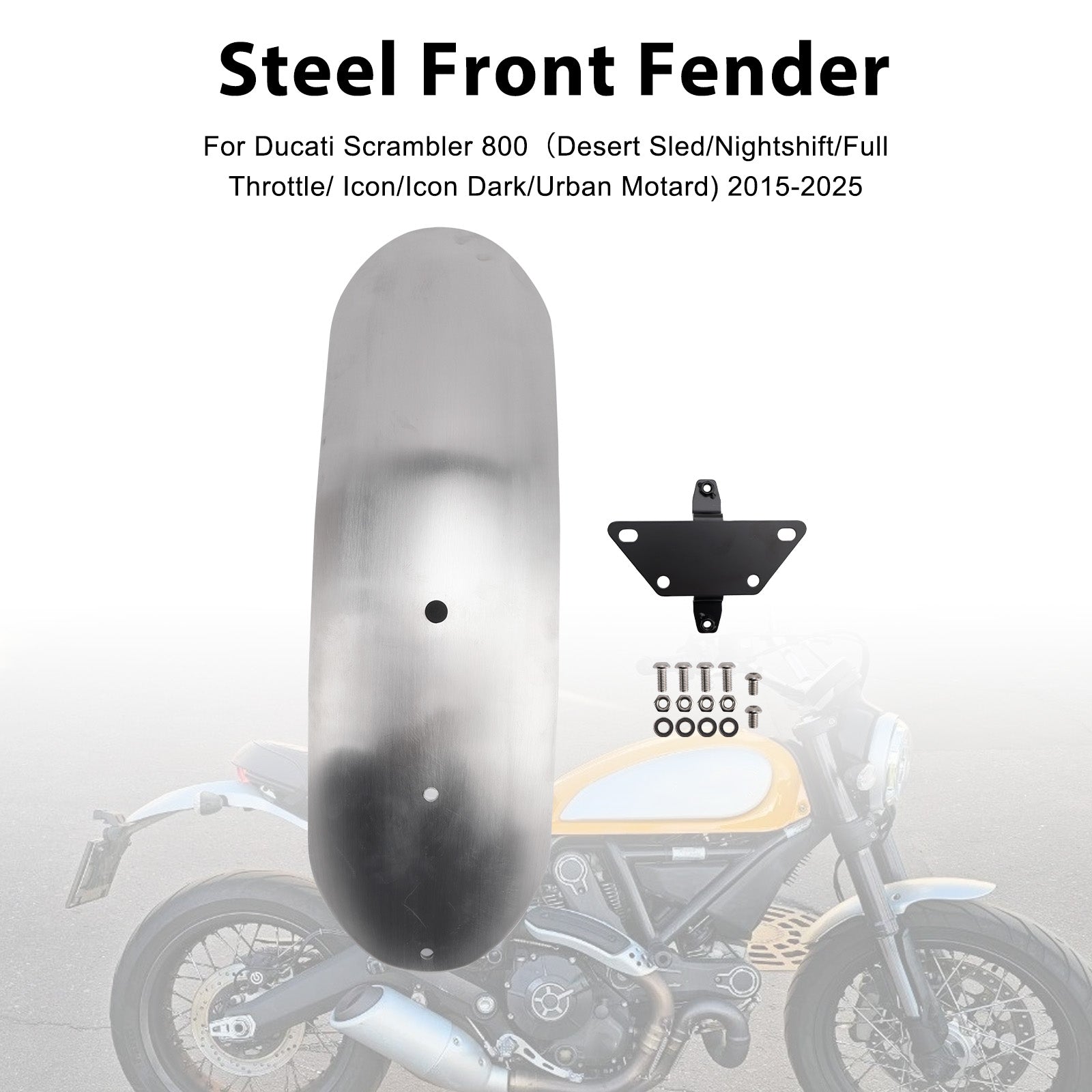 2018-2025 For Ducati Scrambler 1100 ( PRO/Sport/Spezial/ Dark PRO/Sport PRO ) Steel Front Fender Mudguard