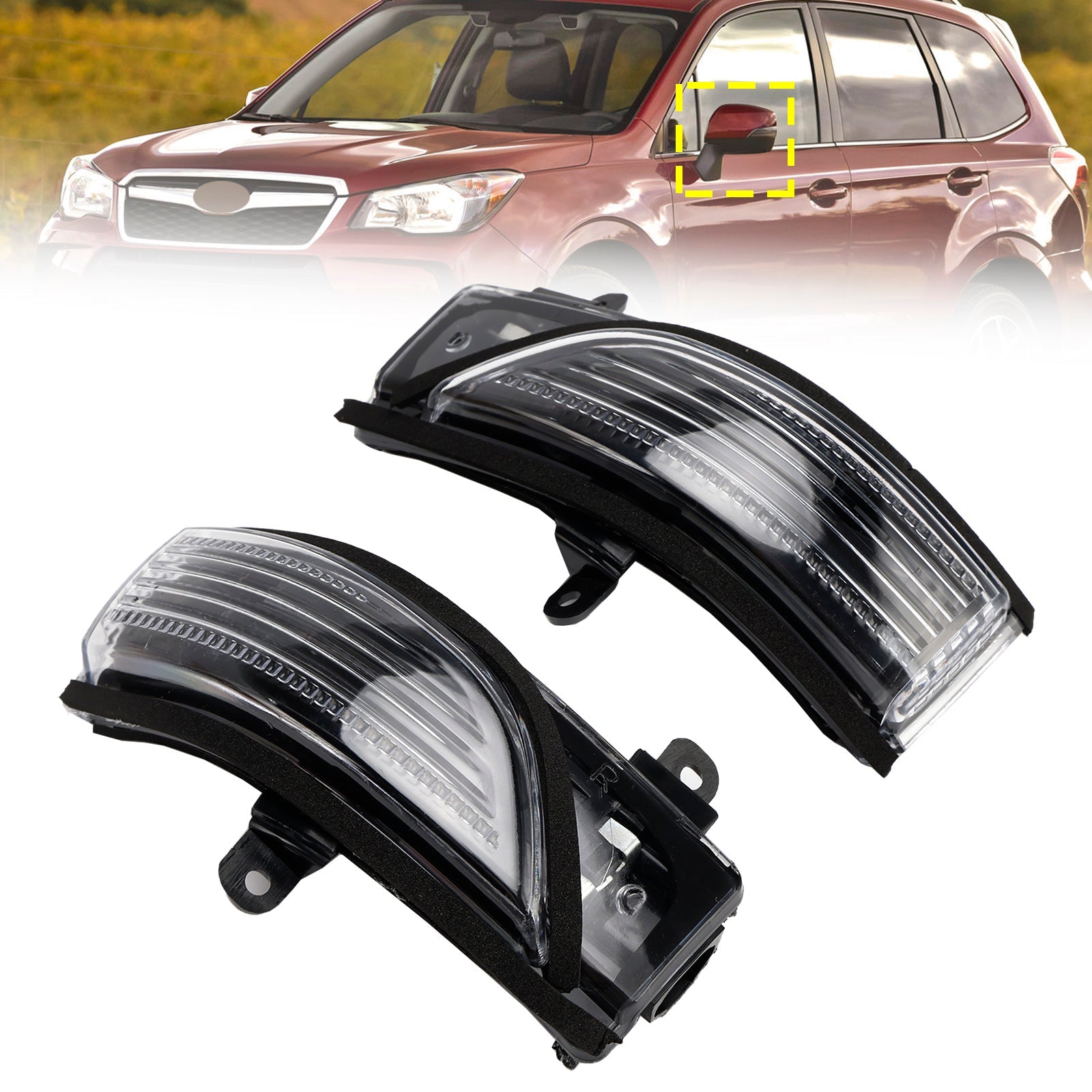 2Pcs Wing Mirror LED Signal Indicator Light For Subaru Forester 2014-2015