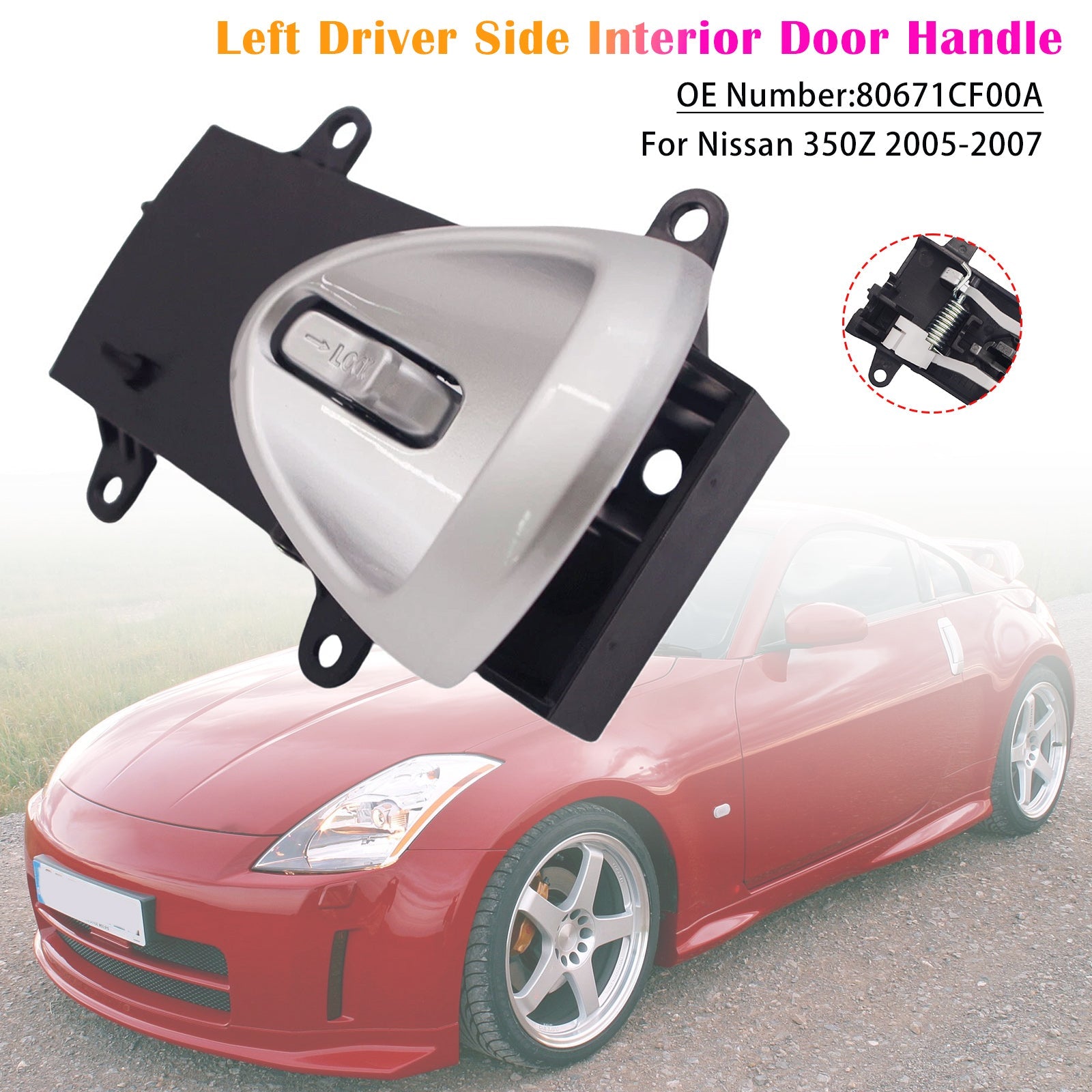 2005-2007 Nissan 350Z Interior Door Handle Left Driver Side 80671-CF00A