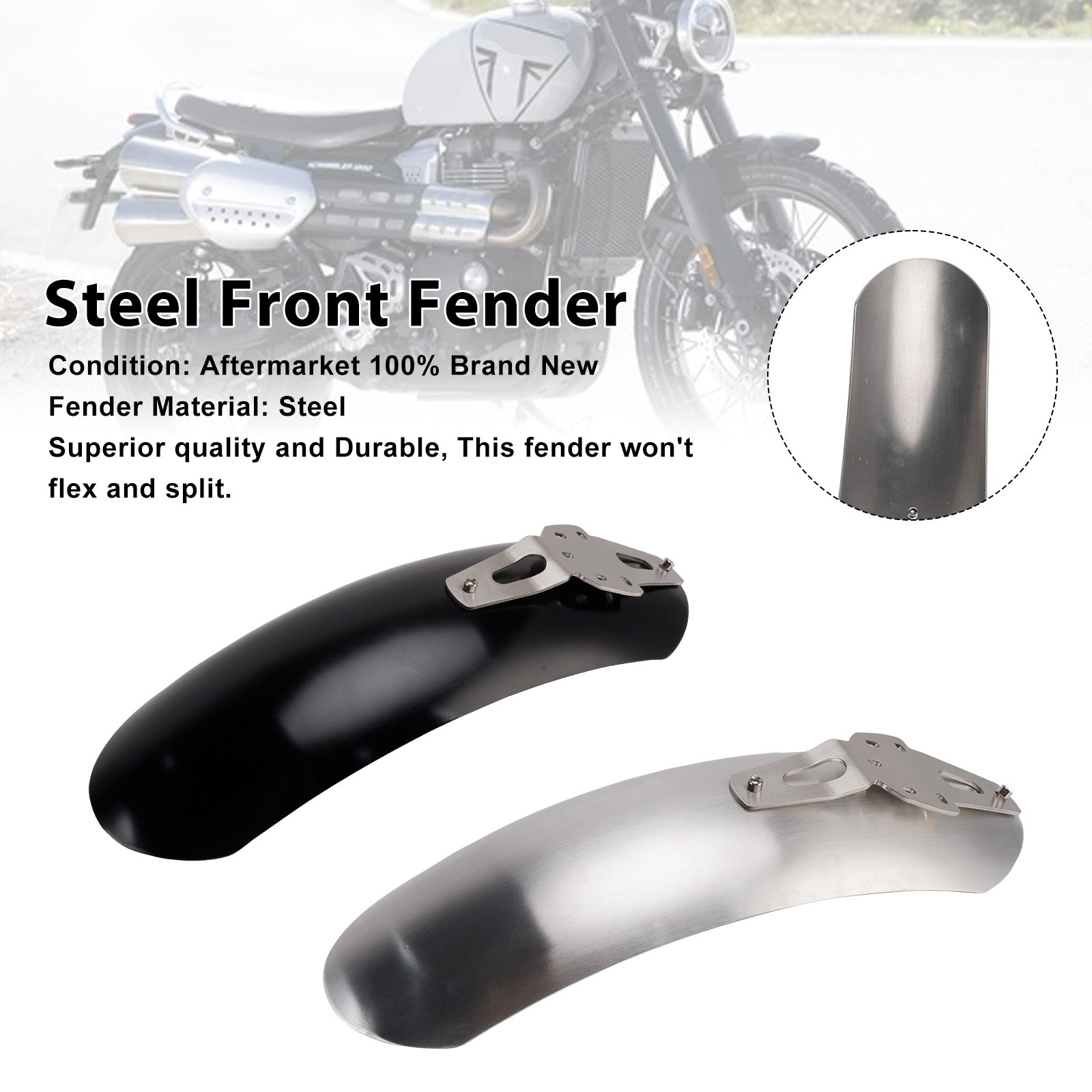 2019-2025 Triumph Scrambler 1200XC Steel Front Fender Mudguard