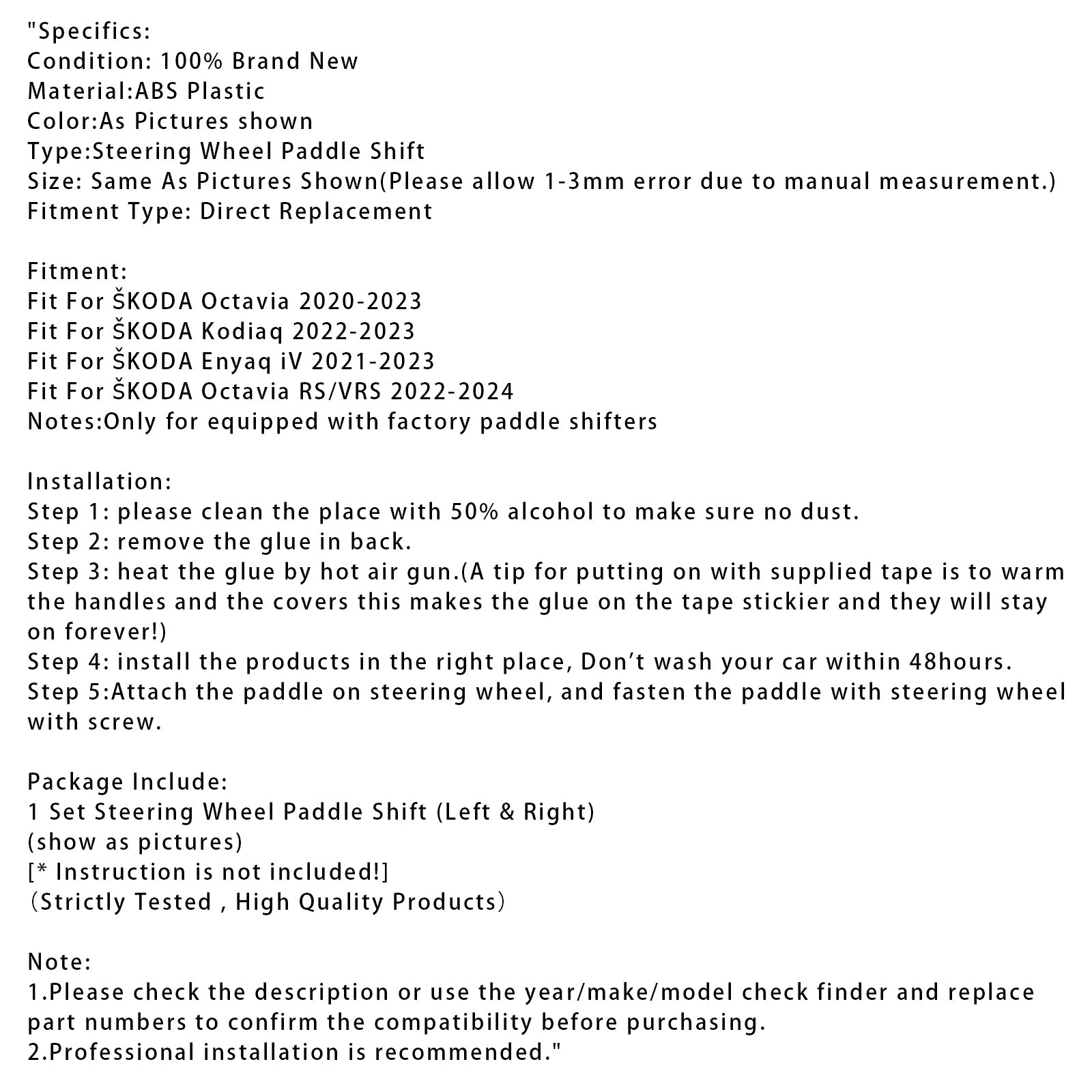 Steering Wheel Paddle Shifter Extension For ?KODA Octavia Kodiaq