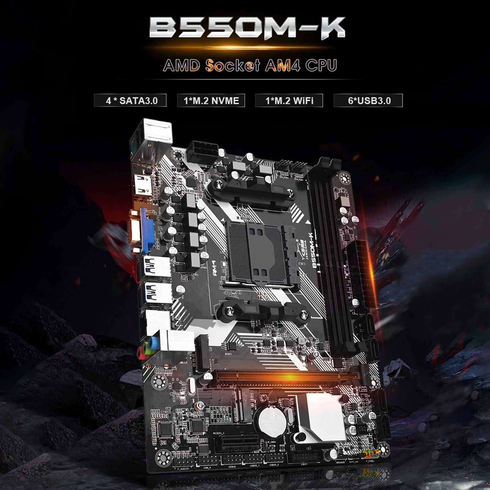 B550M-K Computer Motherboard AM4 Protocol M.2 Hard Drive Ryzen 3-5 Generation