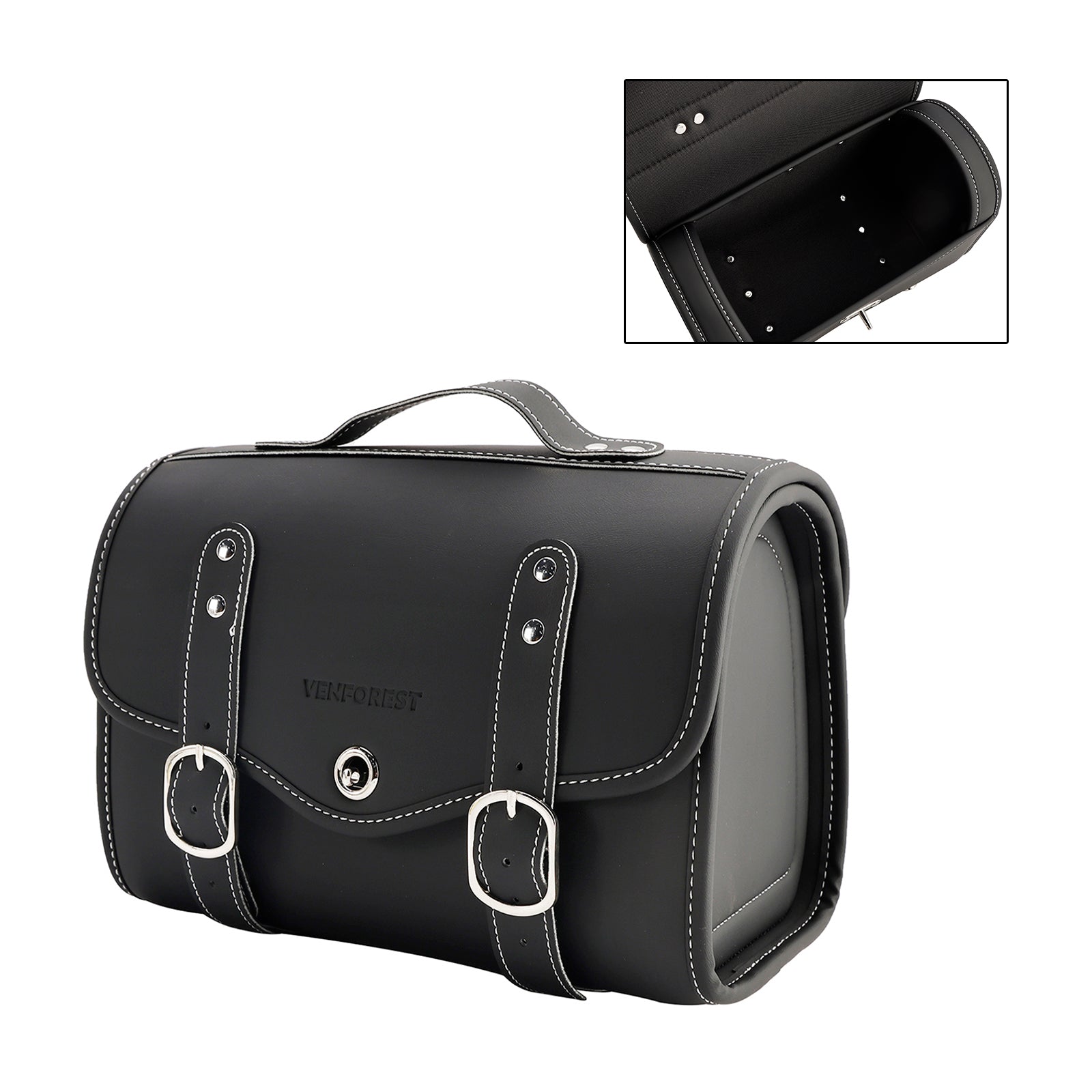 스쿠터, 오토바이용 PU 사이드 테일 백, 새들백, 색상 매칭 러기지, 화이트