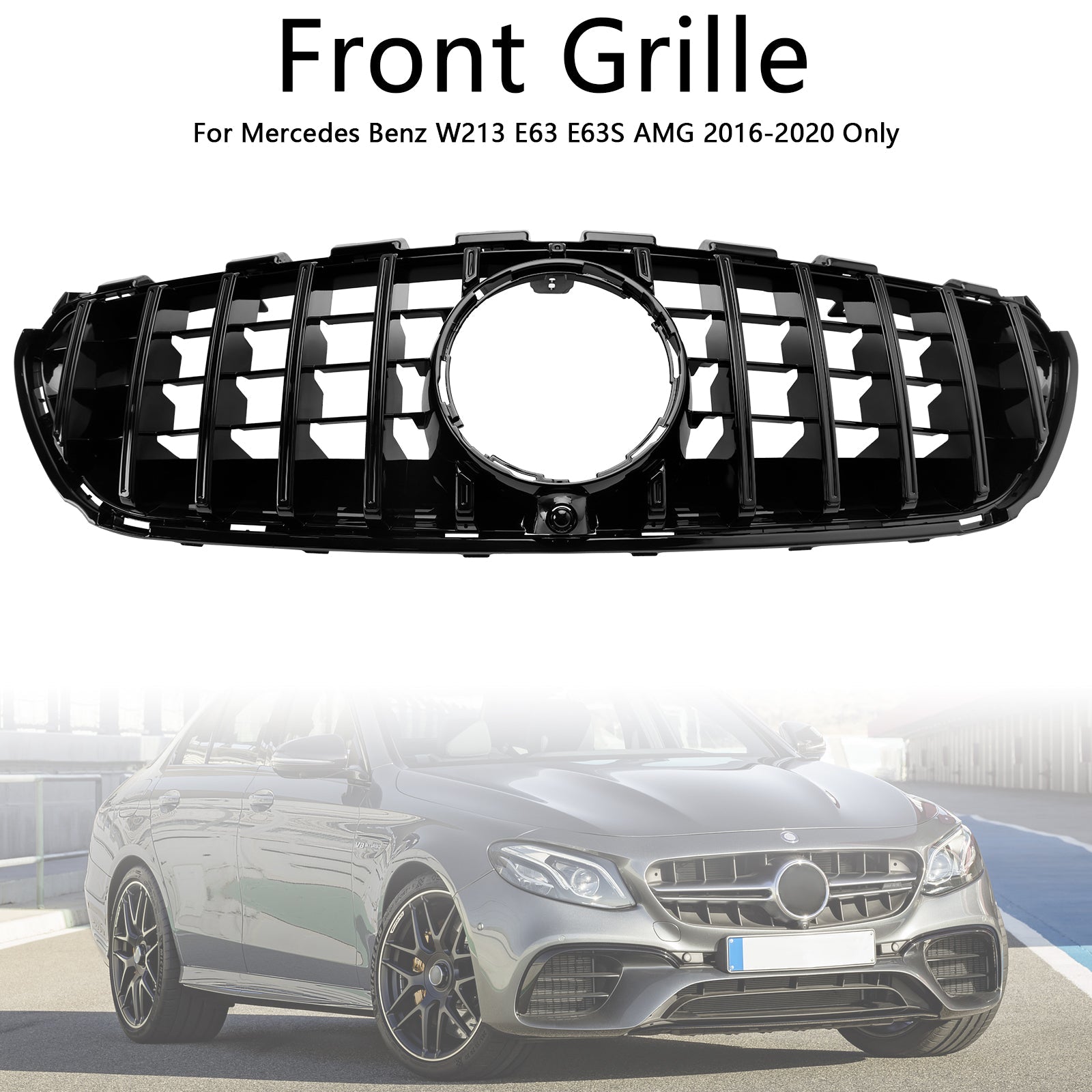 Front Bumper Grille Grill Fit Mercedes Benz W213 E63 E63S AMG 2016-2020 Only