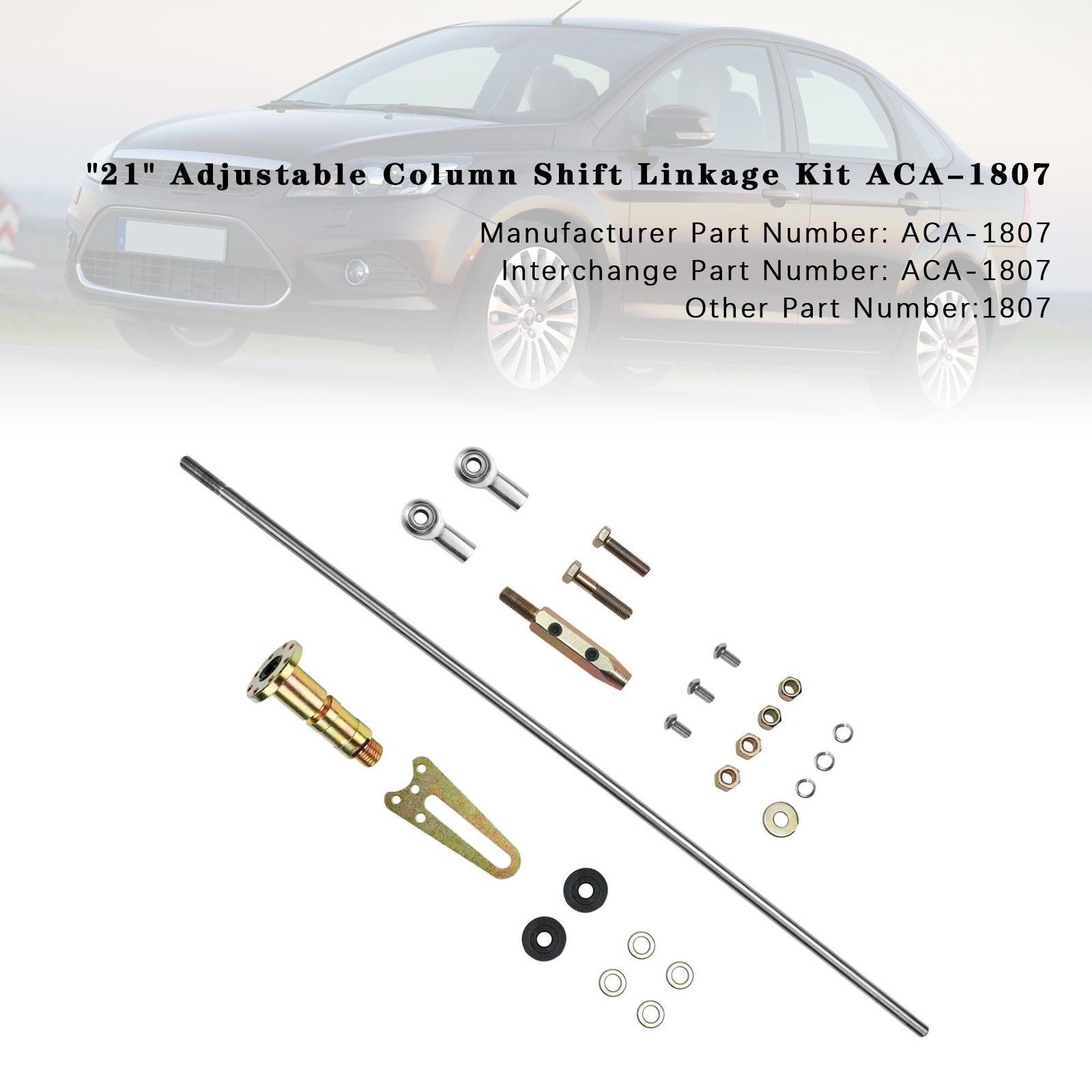 1980-1993 Ford Thunderbird Ford F-Series Mercury Cougar 21" Adjustable Column Shift Linkage Kit ACA-1807