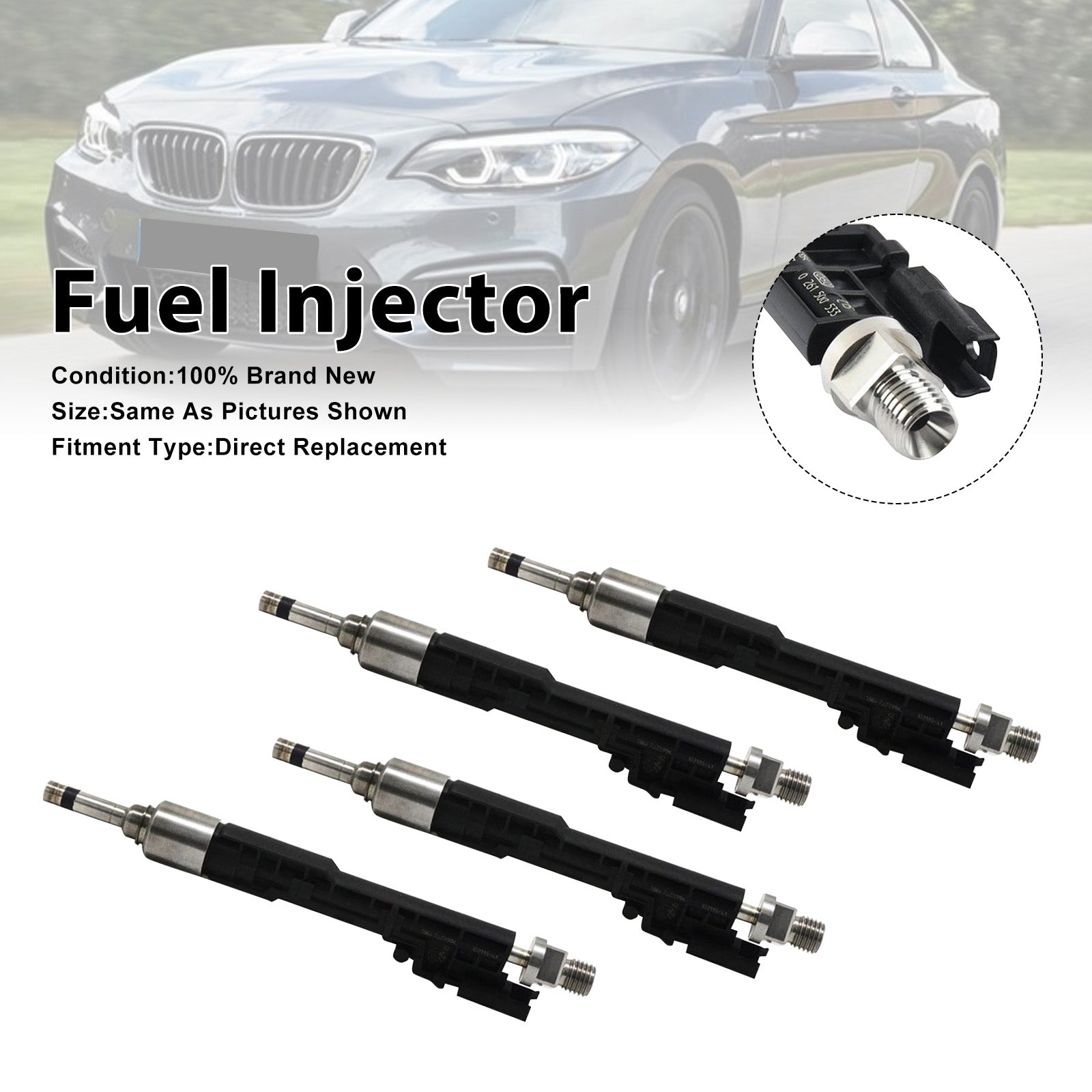 2014-2015 For BMW ACTIVEHYBRID 7 4PCS Fuel Injector 13647639994