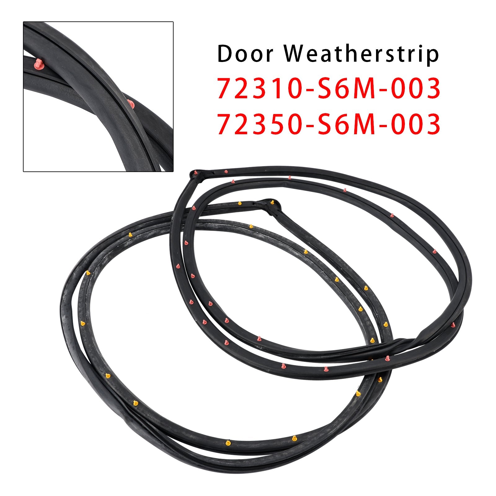2℅ Front Door Weatherstrip RH & LH 72310S6M003 For Honda Integra Acura RSX DC5 2002-2006