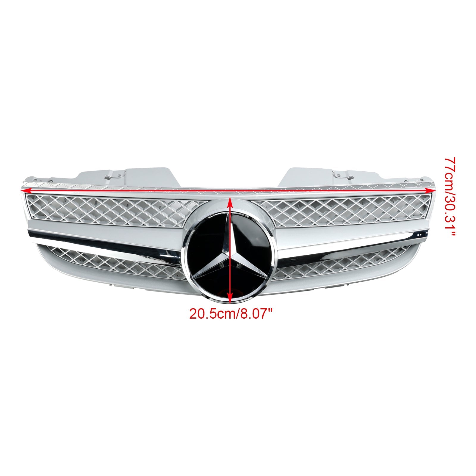 Front Bumper Upper Grill Fit Mercedes R230 SL550 SL600 2007-2008 1 Fin Star