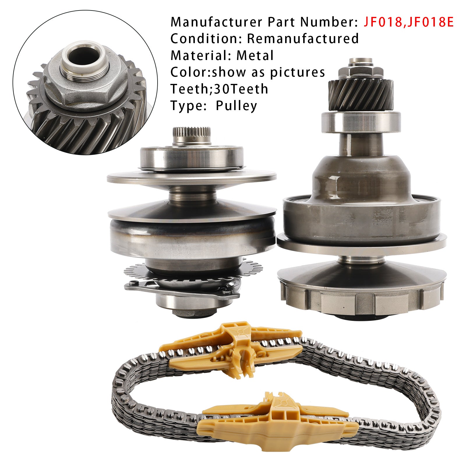 JF018 JF018E CVT Auto Transmission Pulley With Belt Chain For Nissan 30Teeth