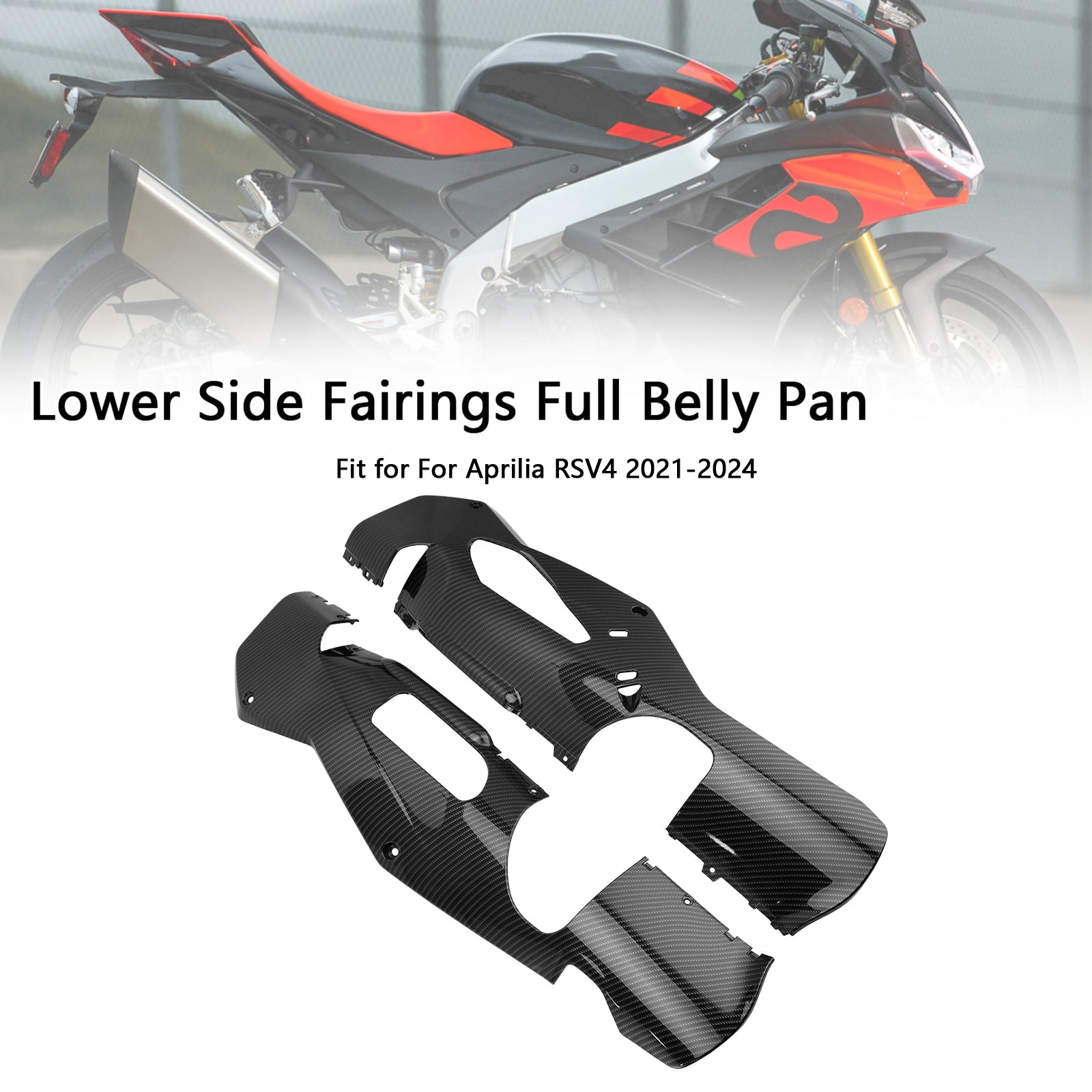 2021-2024 Aprilia RSV4 Lower Side Fairings Full Belly Pan Plate Cover