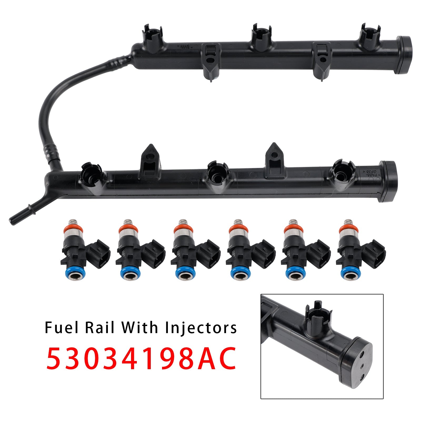 Fuel Rail With Injectors For Dodge Jeep Ram Chrysler 2011-2025 3.6L 53034198AC