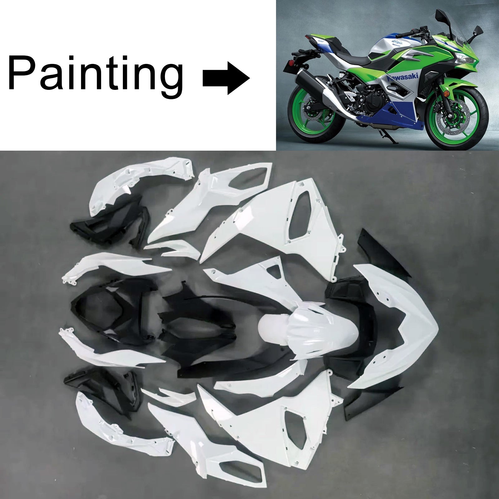 Injection Fairing Kit Bodywork ABS fit For Kawasaki Ninja 500 2024-2025