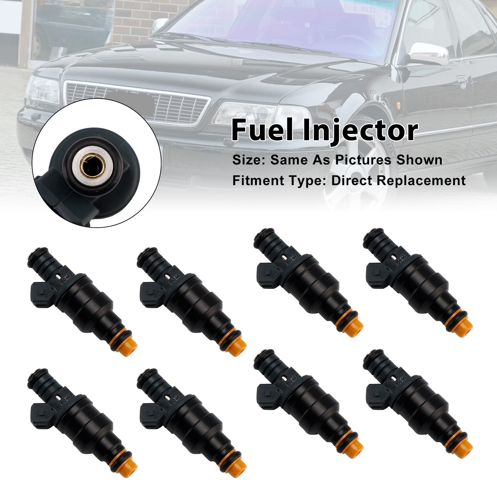 0280150463 For Audi A8 3.7 4.2 Quattro [4D2, D2] 8PCS Fuel Injector