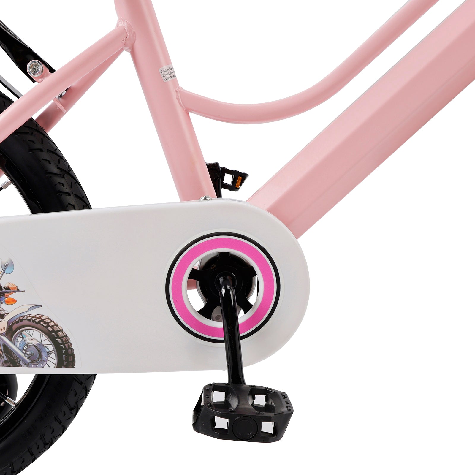 18" Kids Bike for Boys and Girls with auxiliary wheels & Rack Pink