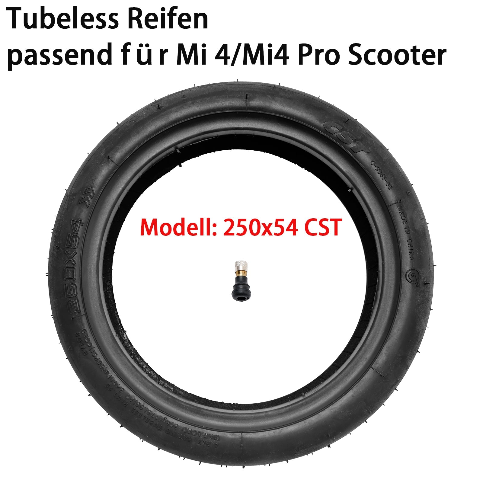 250x54 CST Electric Scooter Tire Tubeless Thickened Tyre For Xiaomi 4/Mi4 Pro