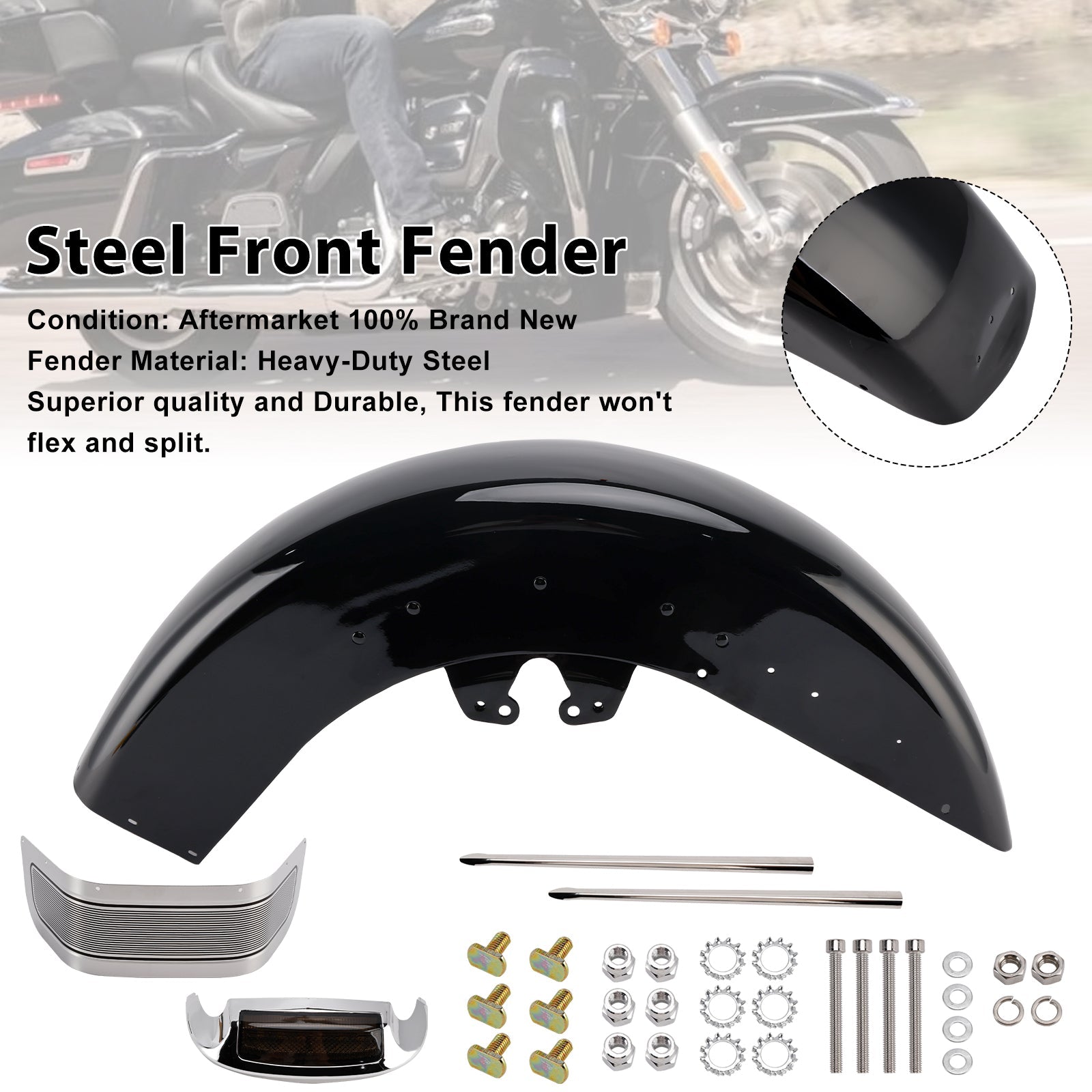 2014-2024 Touring Electra Glide Ultra Limited Steel Front Fender Mudguard