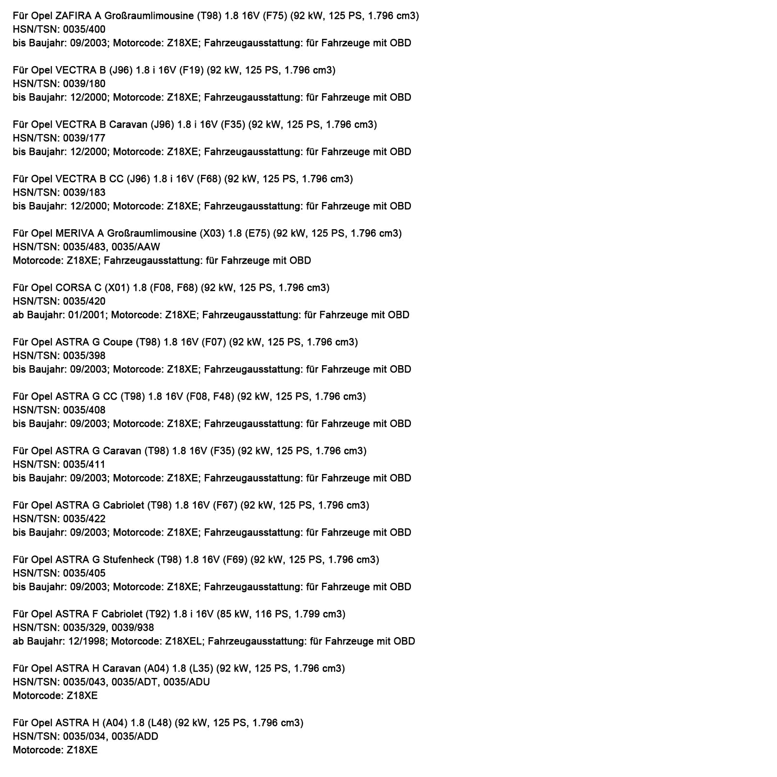 09/2003-up Opel ASTRA G Cabriolet (T98) 1.8 16V (F67) Manifold Catalytic Converter 850062 BM91021H