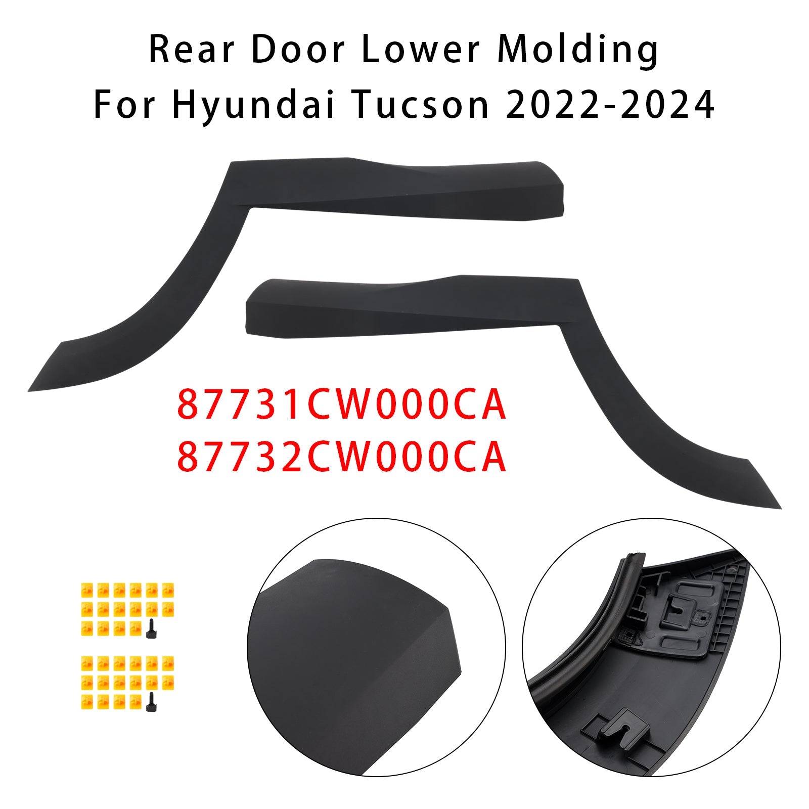 2022-2023 Hyundai Tucson Rear Left+Right Side Door Lower Molding 87731-CW000-CA