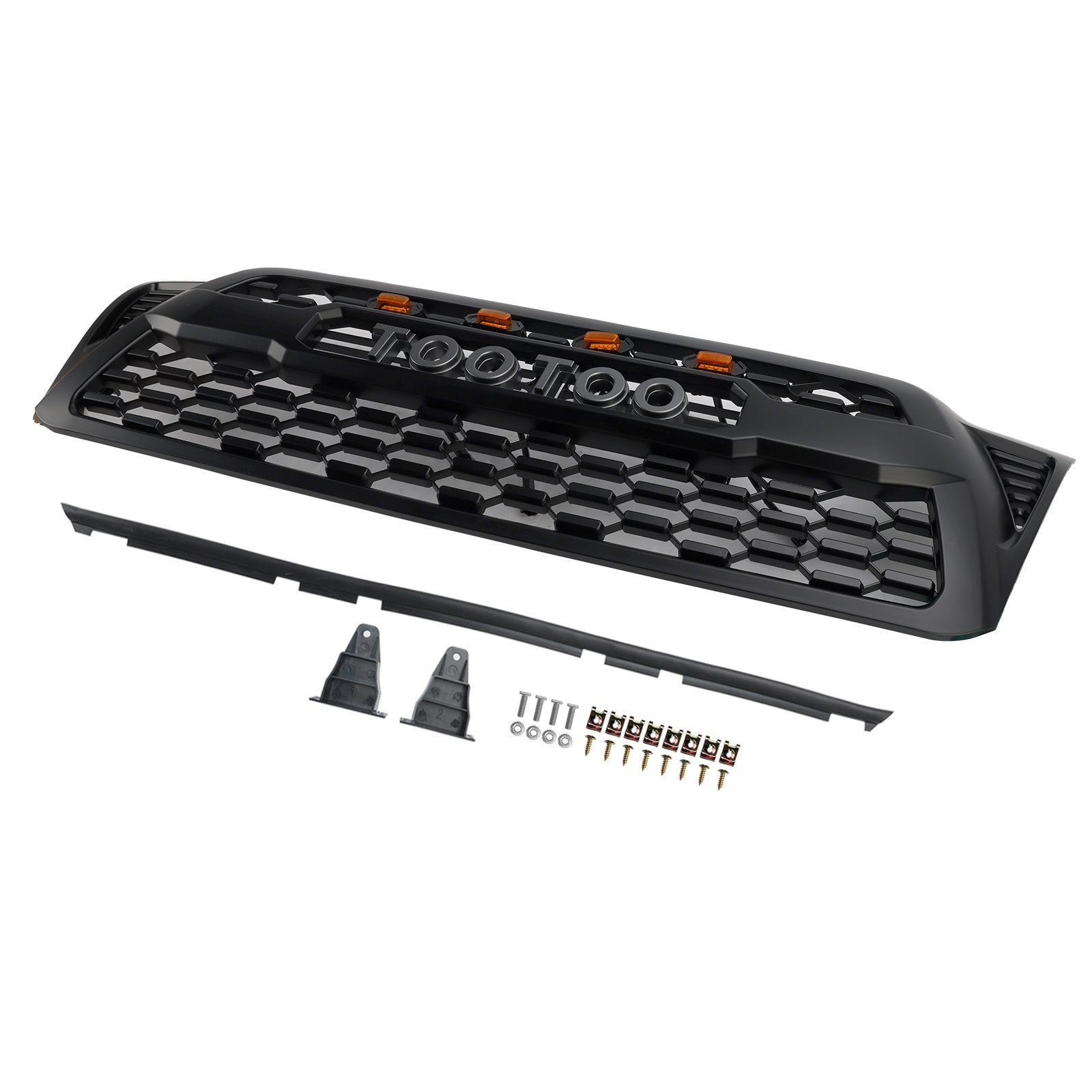 2005-2011 Toyota Tacoma W/LED Matte Black Front Bumper Grille Grill