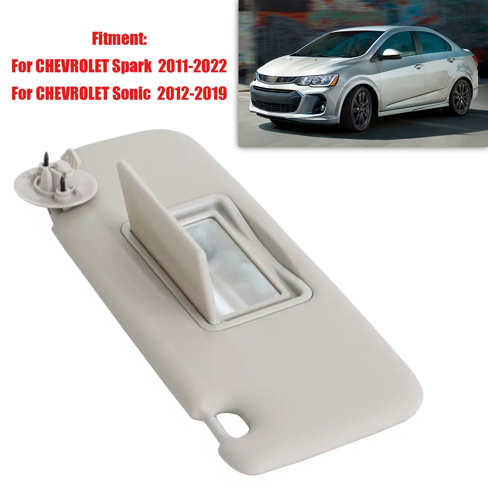 Gray Right Side Sun Visor 42478249 For Chevrolet Sonic 2012-2019