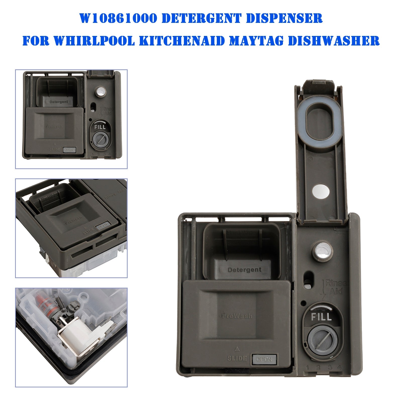 Dishwasher Detergent Dispenser W10861000 For Whirlpool KitchenAid Maytag Amana
